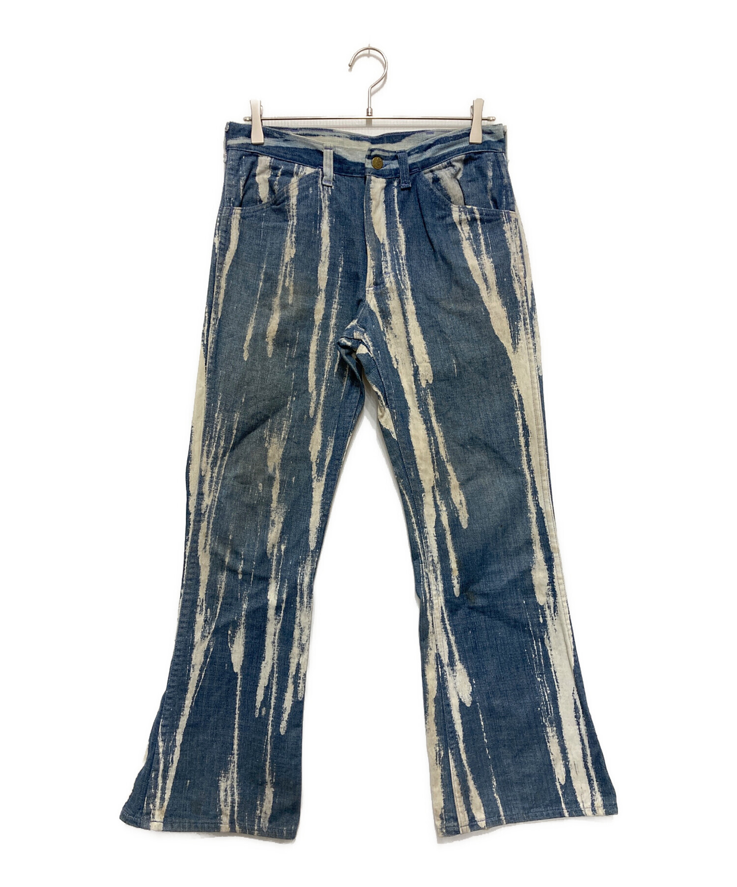 中古・古着通販】LEE (リー) ペイント加工フレアデニムパンツ ブルー 