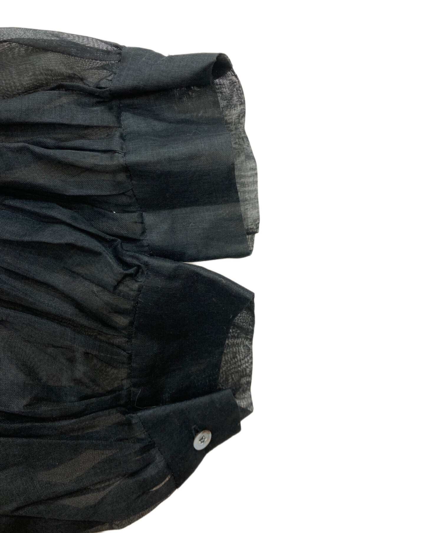 中古・古着通販】Heriter (エリテ) フリルカラーブラウス ブラック