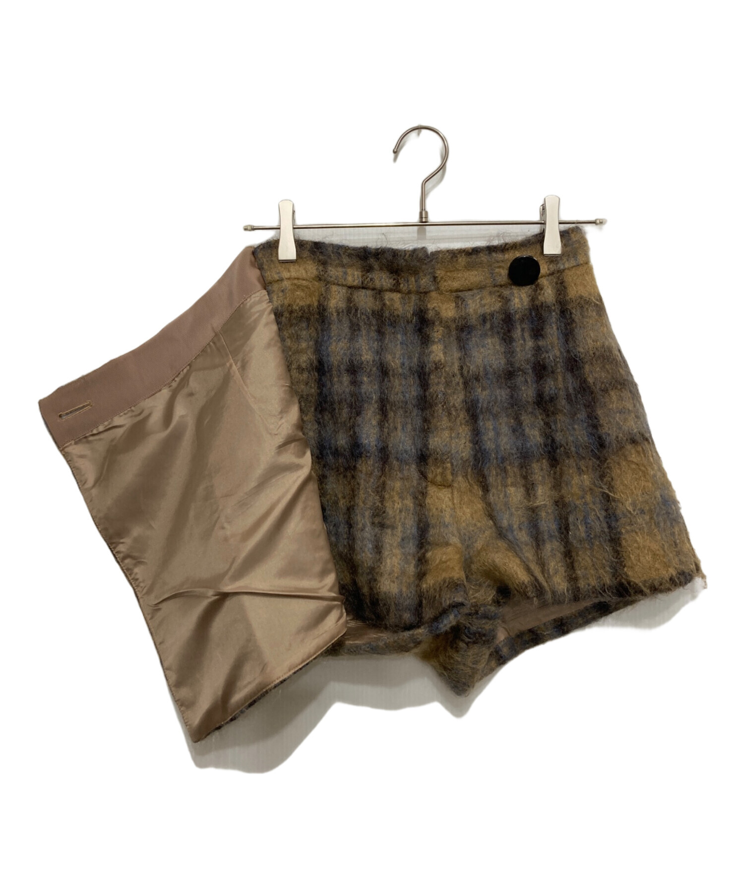 sheller シェリエ Mohair check wrap culottes sheller シェリエ