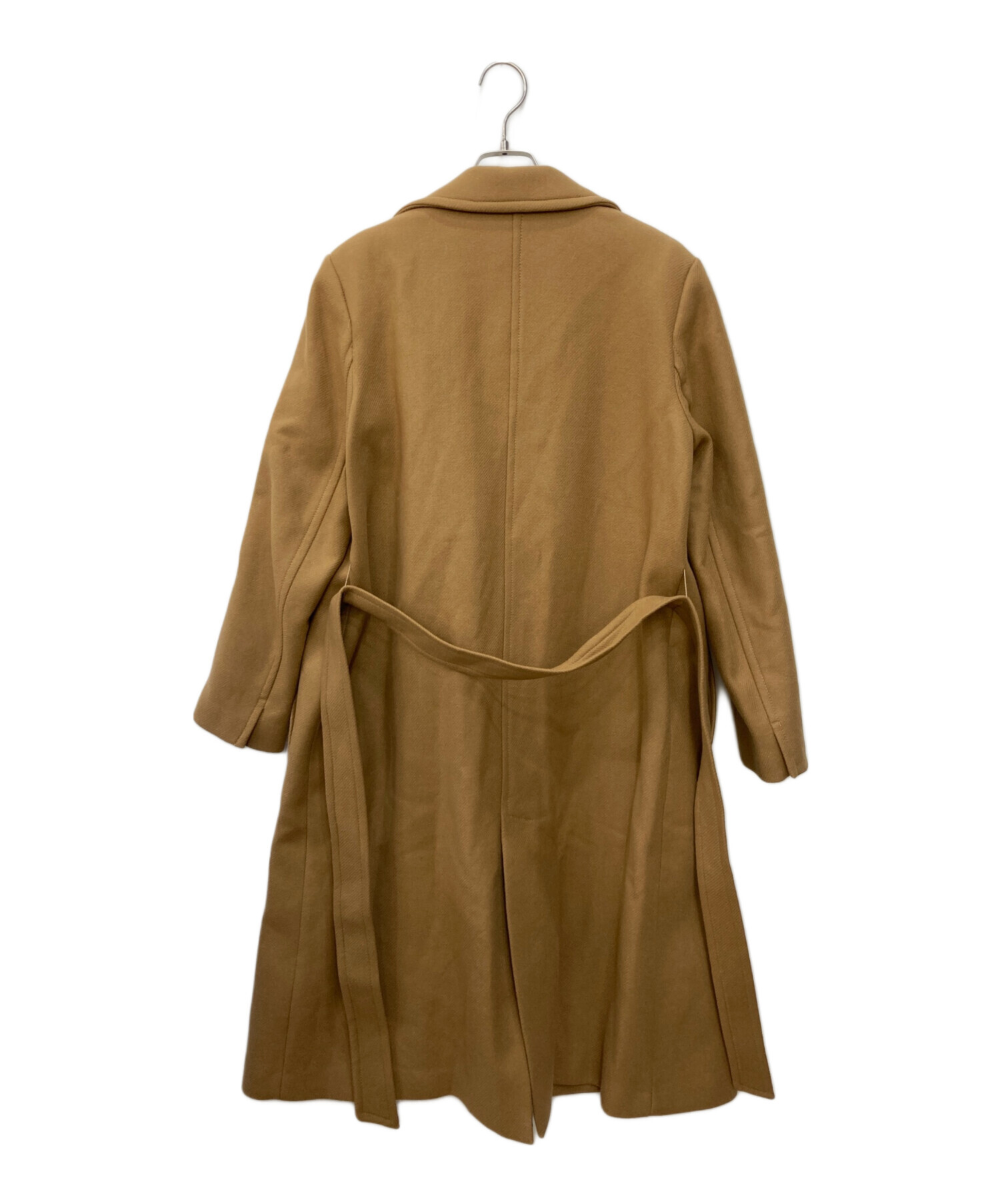 【極美品】ZARA 高級生地マンテコ　ベルテッドコート キャメル ファー 極美品】ZARA 高級生地マンテコ ベルテッドコート キャメル ファー