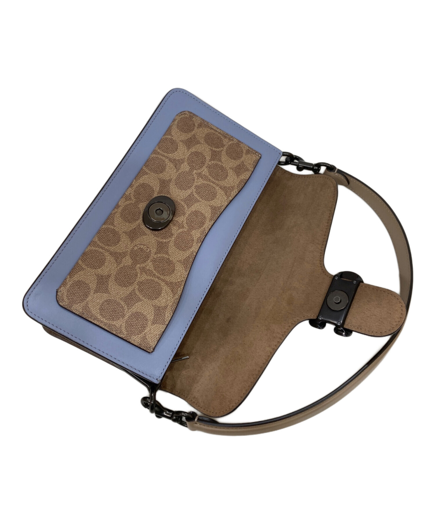 中古・古着通販】COACH (コーチ) シグネチャー2WAYバッグ ベージュ