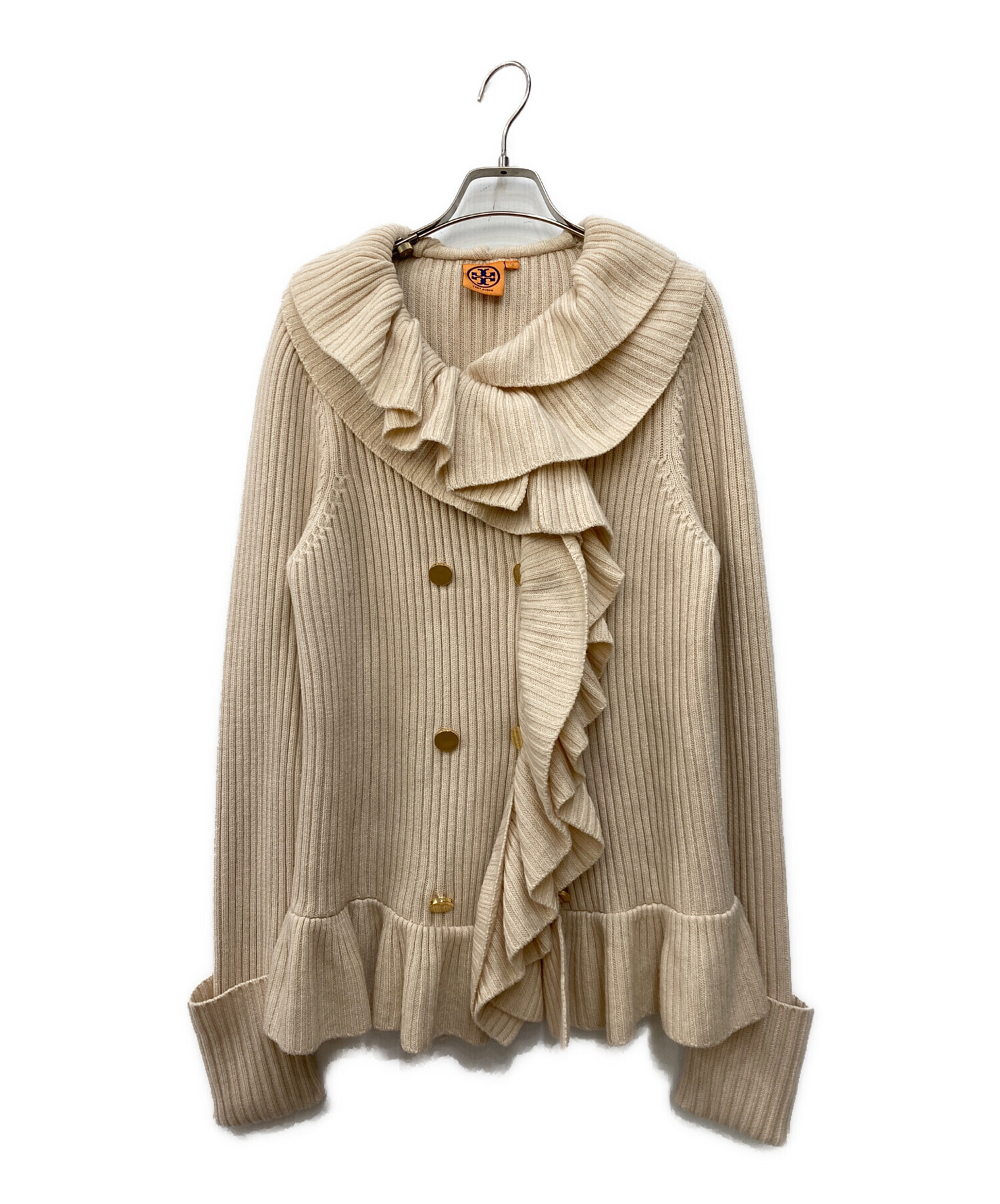 中古・古着通販】TORY BURCH (トリーバーチ) カシミヤ混金釦フリル 