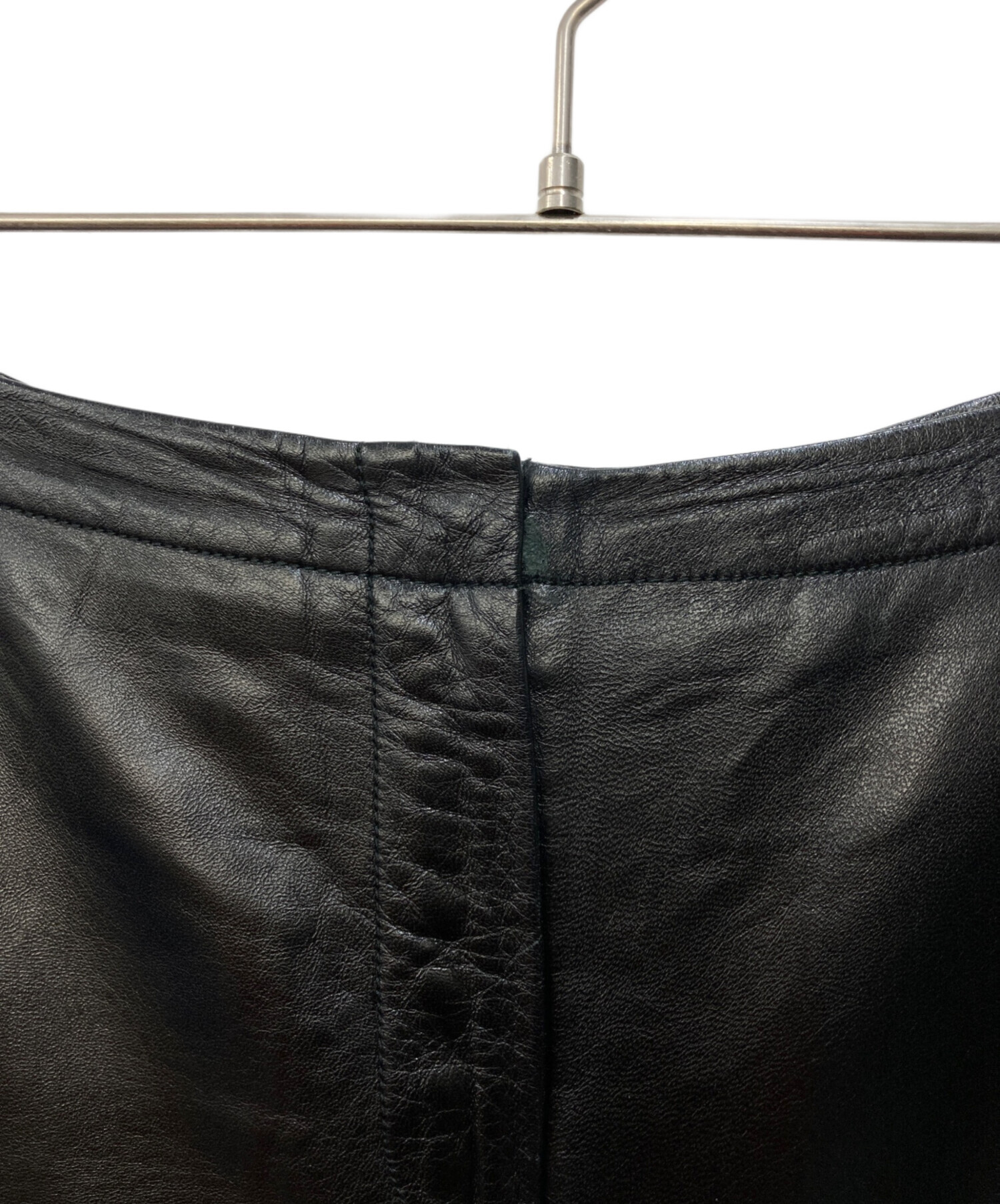 中古・古着通販】LOEWE (ロエベ) レザーパンツ ブラック サイズ:4