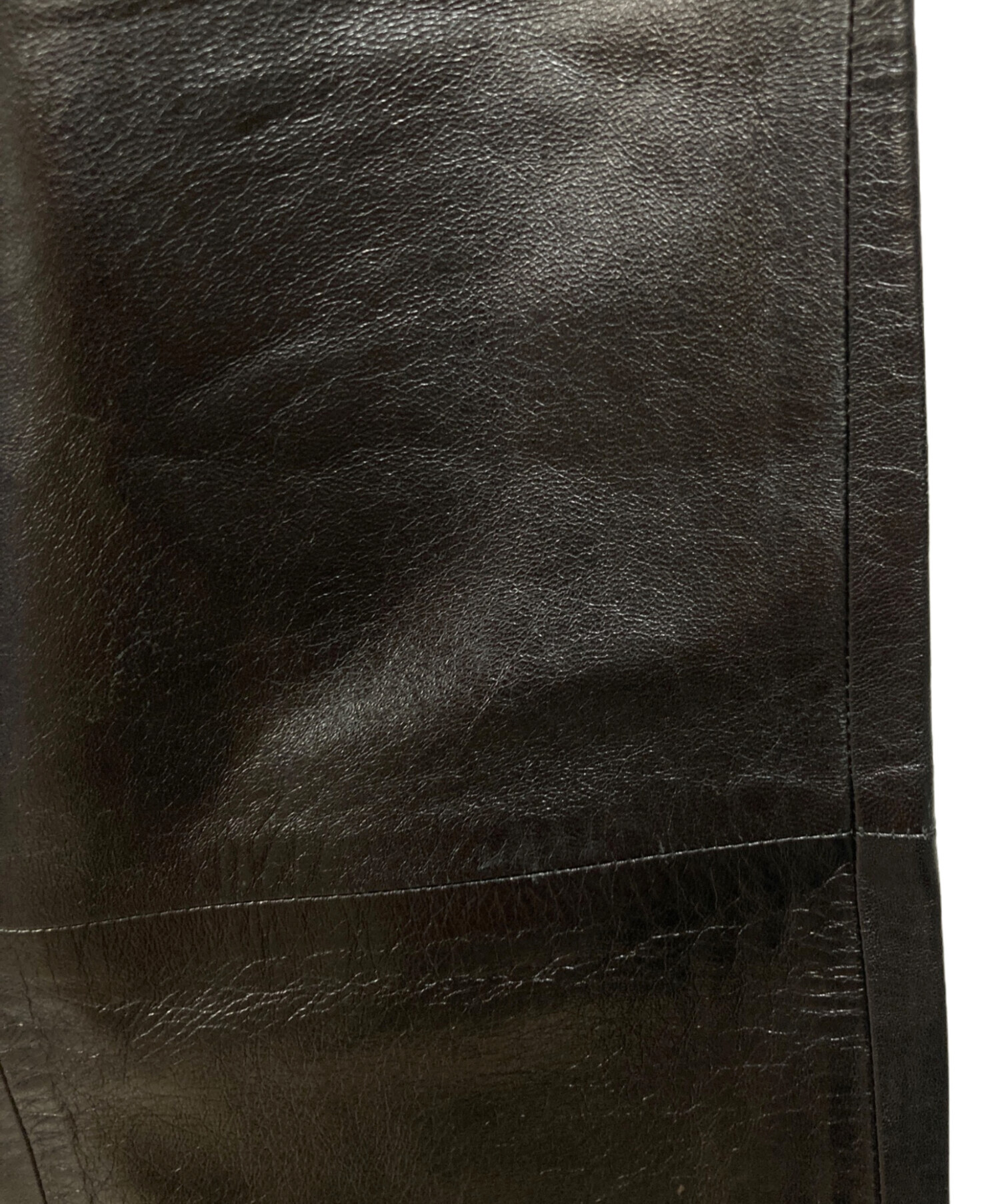 中古・古着通販】LOEWE (ロエベ) レザーパンツ ブラック サイズ:4