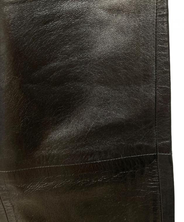 中古・古着通販】LOEWE (ロエベ) レザーパンツ ブラック サイズ:4
