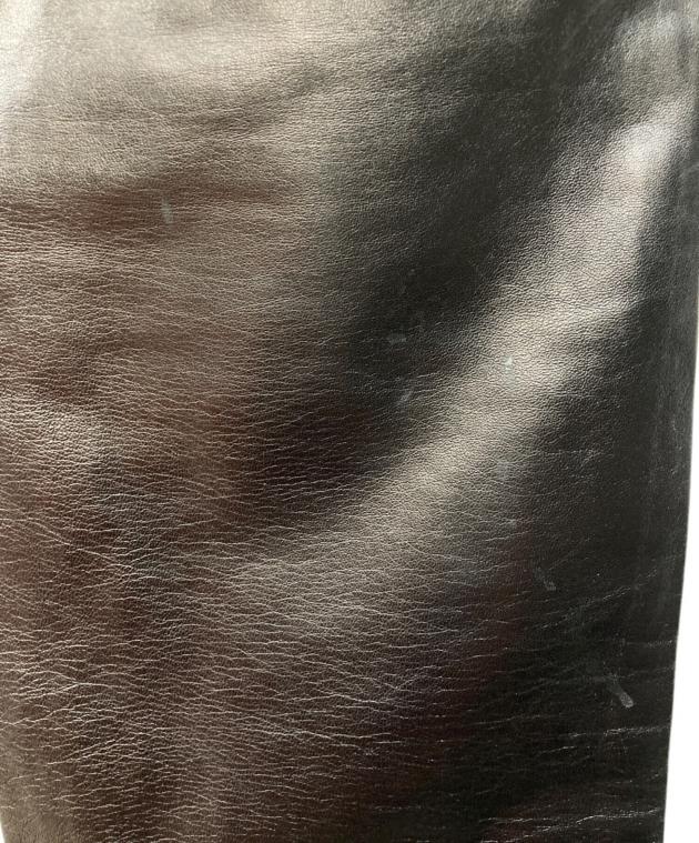 中古・古着通販】LOEWE (ロエベ) レザーパンツ ブラック サイズ:4