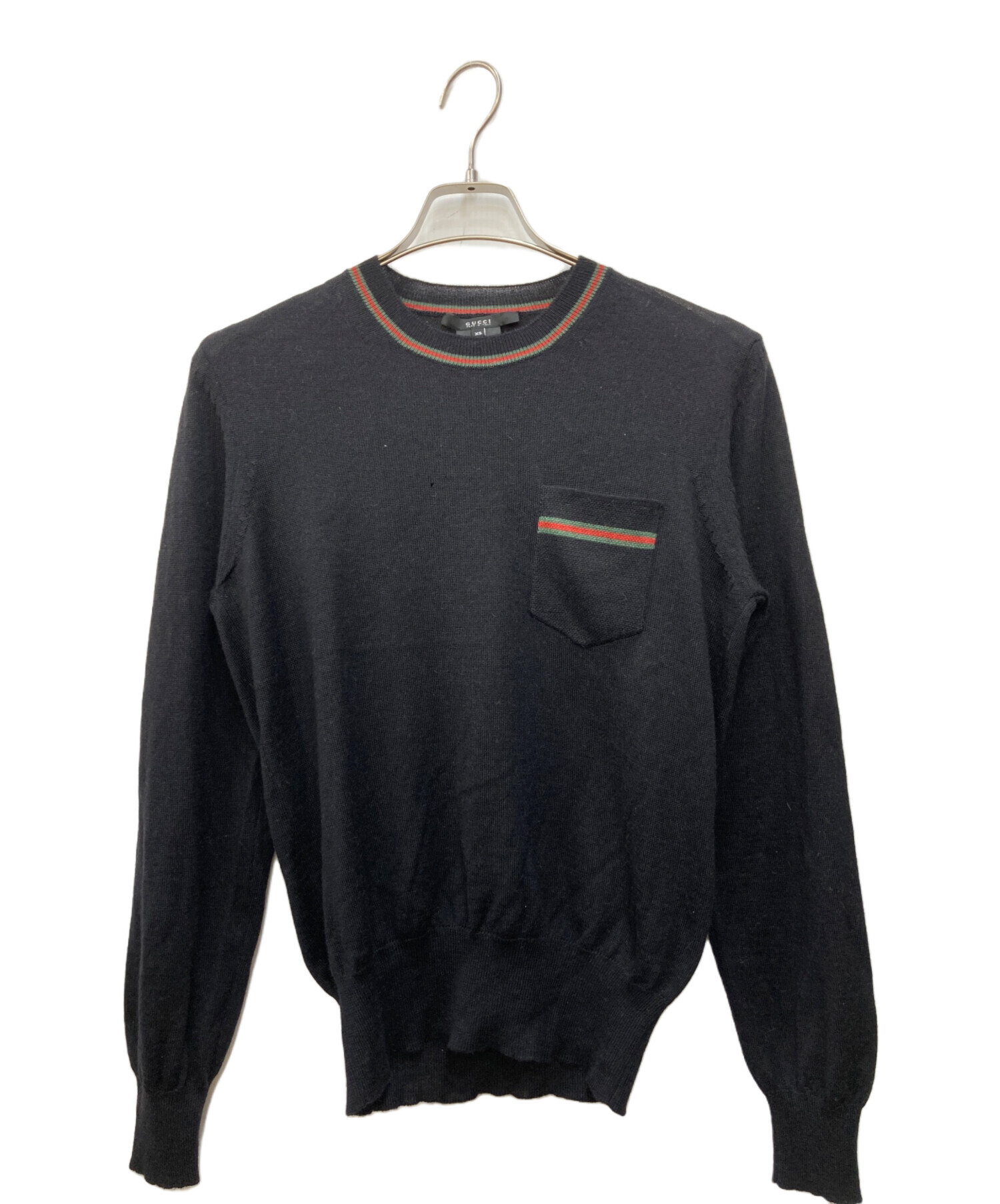 中古・古着通販】GUCCI (グッチ) シルク混ニット ブラック サイズ:XS 