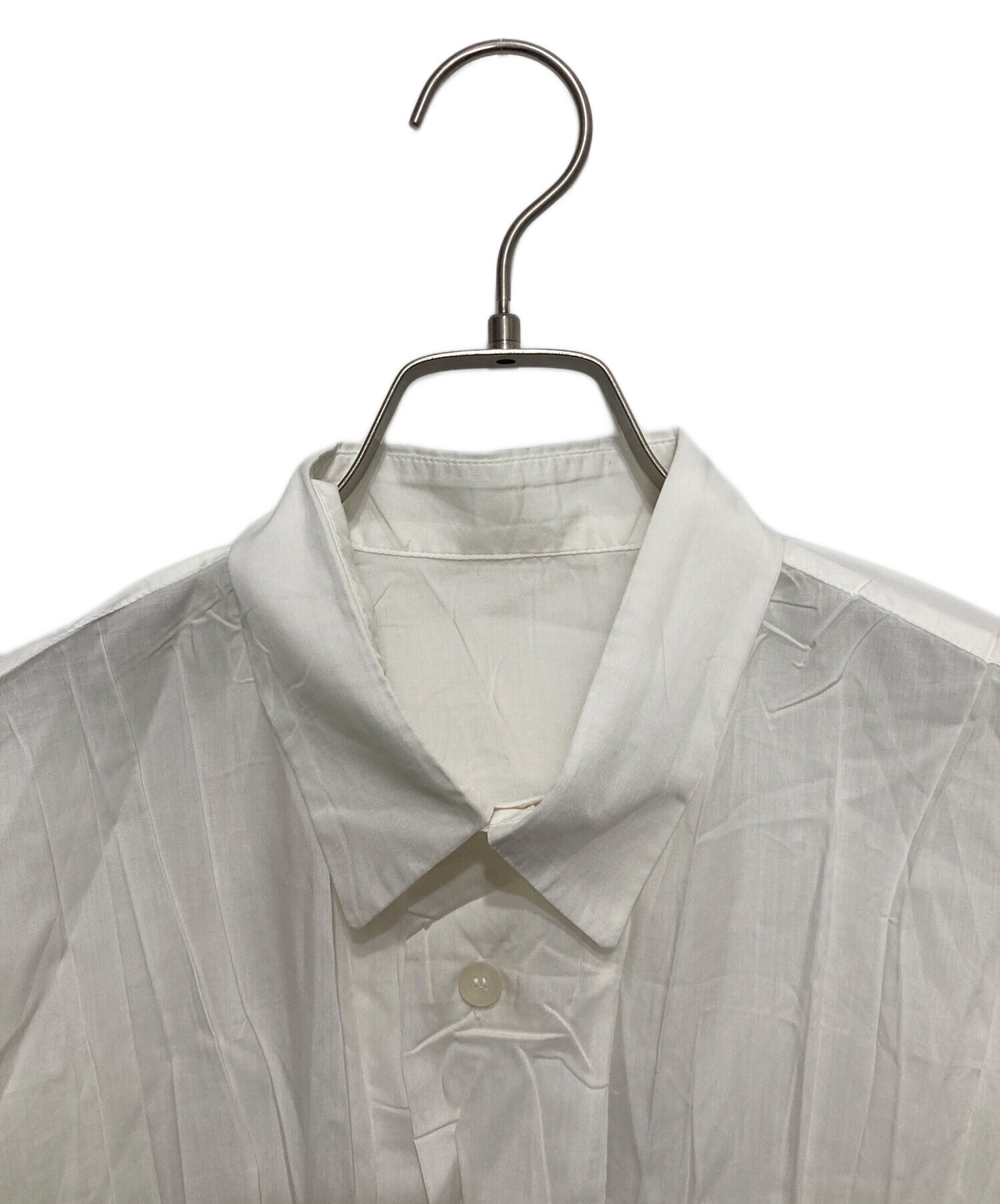 イッセイミヤケ ホワイト 長袖 シワ加工 中古・古着通販】ISSEY MIYAKE (イッセイミヤケ) シワ加工シャツ