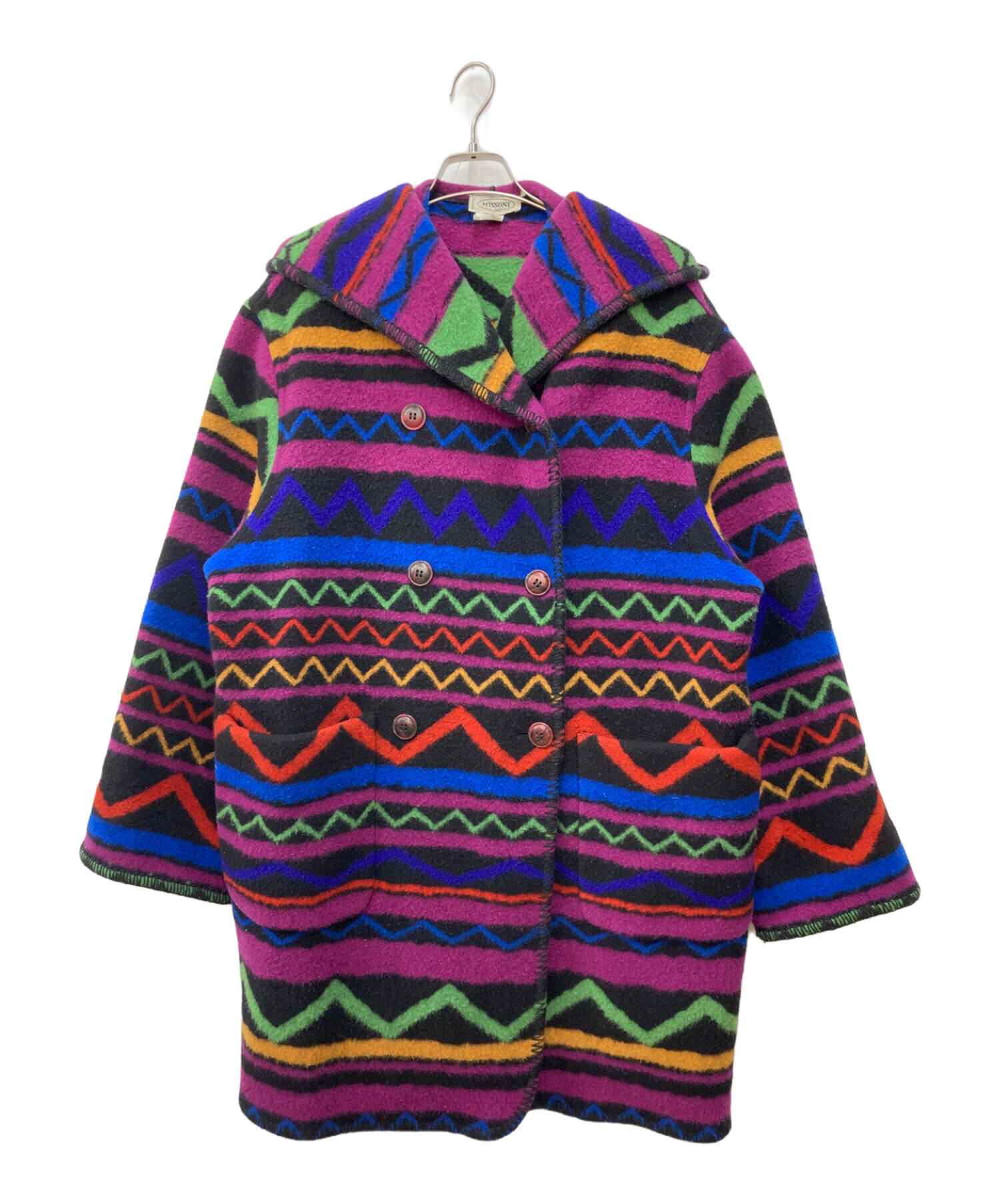 中古・古着通販】MISSONI (ミッソーニ) マルチラインウールコート 
