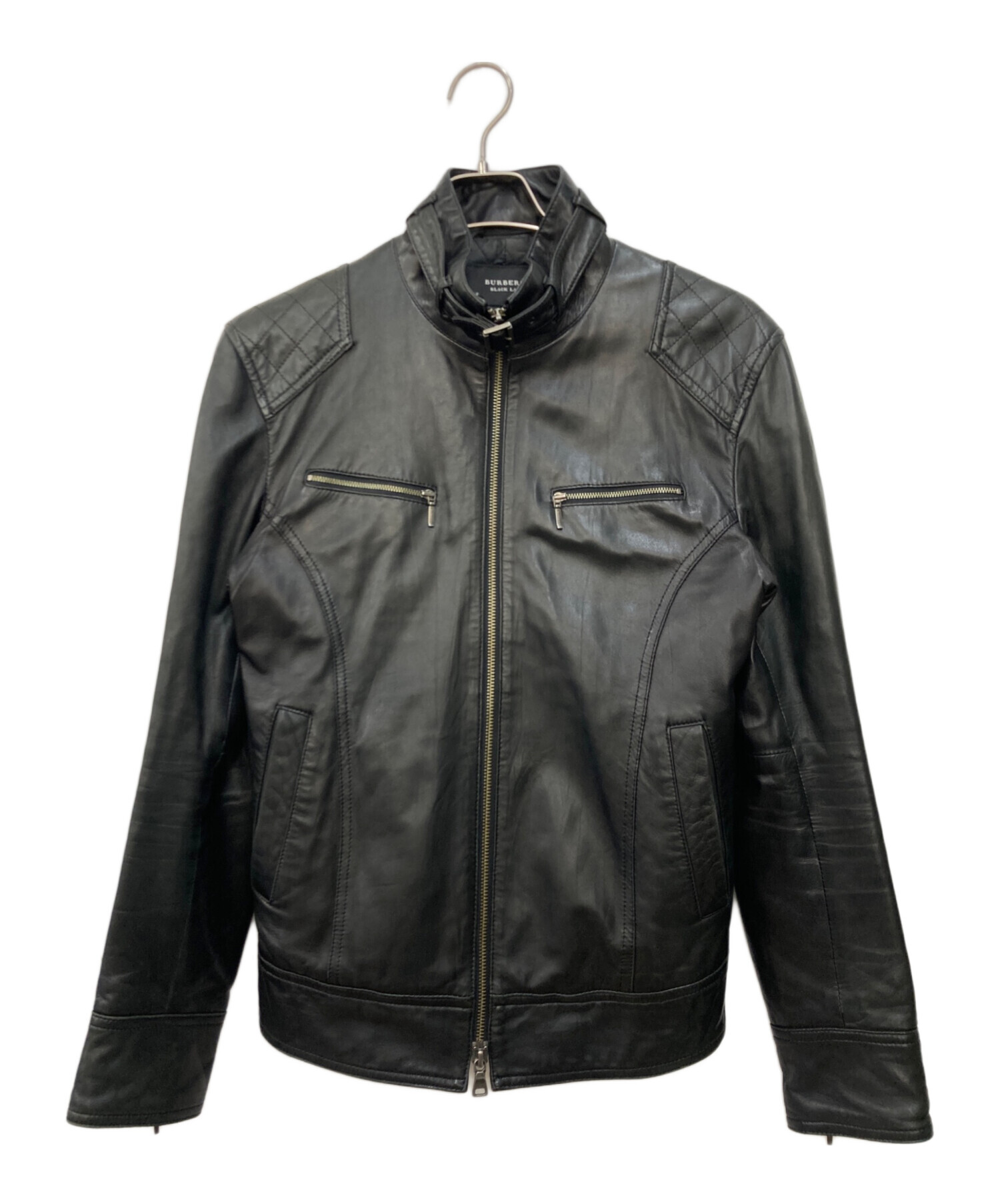 BURBERRY BLACKLABEL ラムレザー ジャケット ブラック M 中古・古着通販】BURBERRY BLACK LABEL (バーバリーブラックレーベル