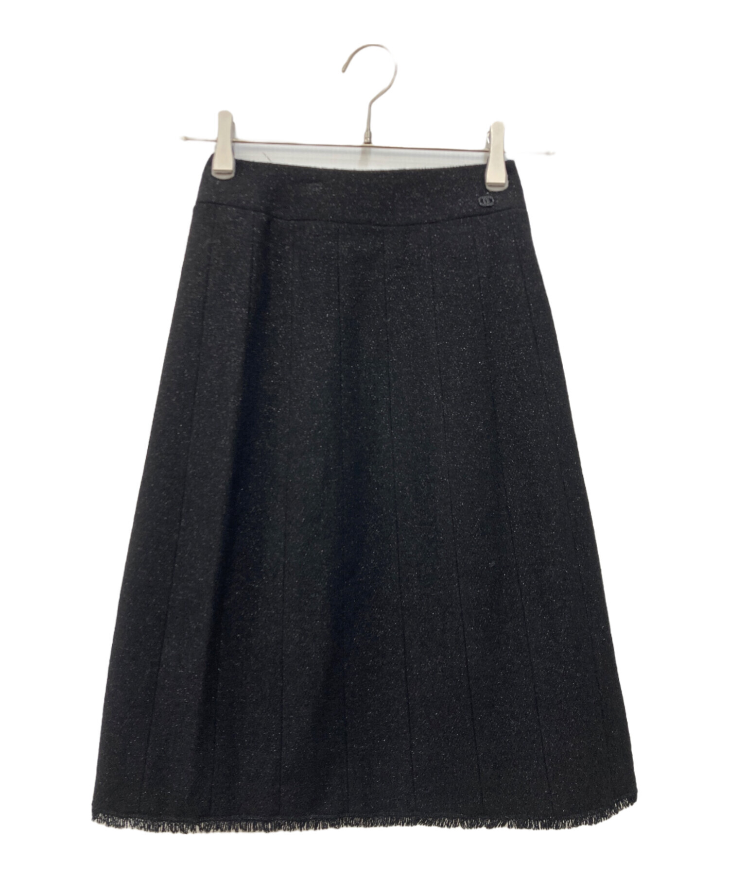 CHANEL ラメツイード スカート ボックスプリーツ ウール CHANEL ラメツイード スカート ボックスプリーツ ウール