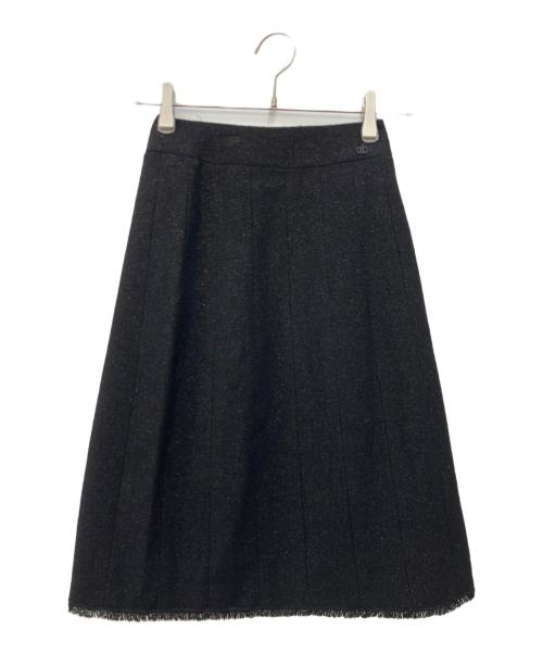 中古・古着通販】CHANEL (シャネル) ラメウールスカート ブラック