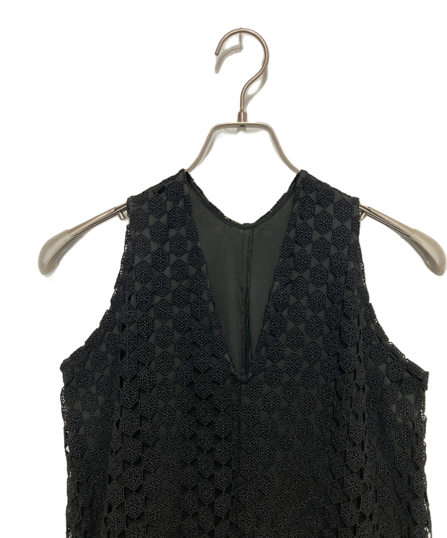 中古・古着通販】louren (ローレン) geometry lace dress ジオメトリー louren ローレンgeometry lace dress ノースリーブ