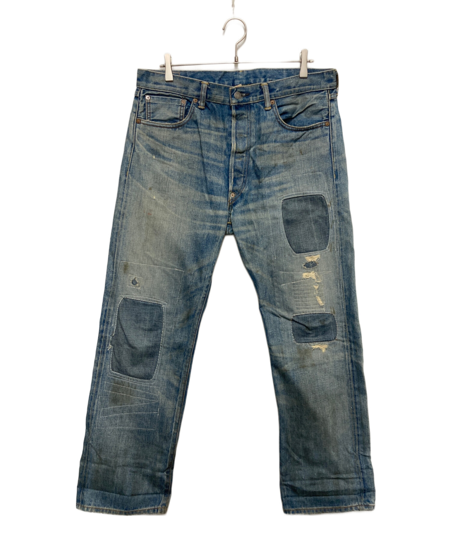 中古・古着通販】RRL (ダブルアールエル) パッチワークデニムパンツ 