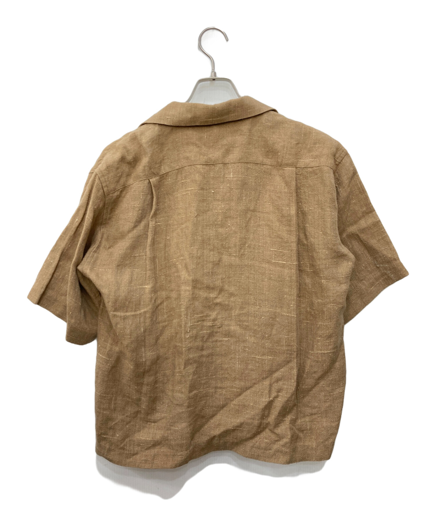 【美品】AURALEE ブラウン リネンシルク半袖シャツ 中古・古着通販】AURALEE (オーラリー) LINEN SILK SUMEER TWEED SHIRT