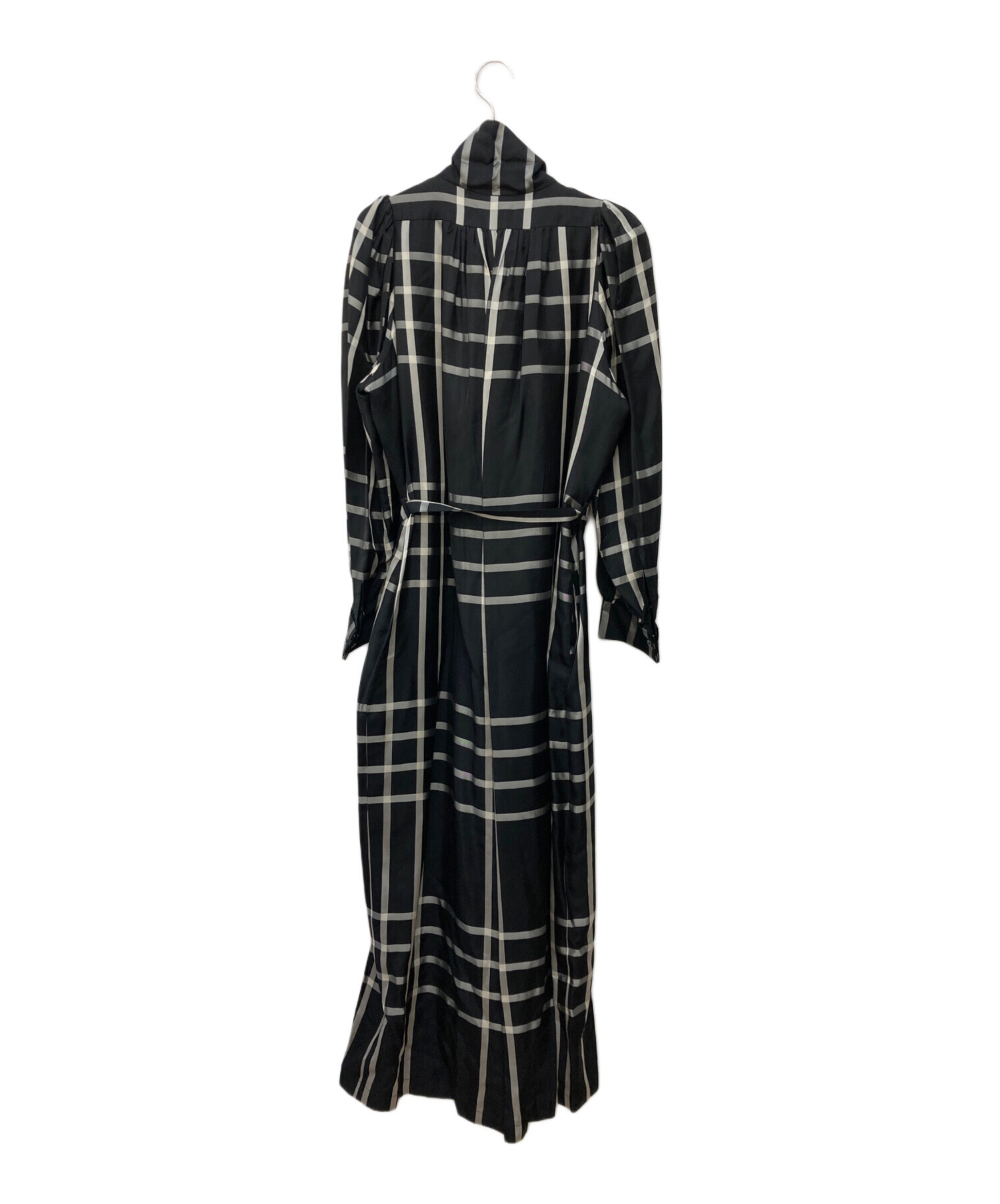 中古・古着通販】HYKE (ハイク) キュプラチェックボウタイジャンプ