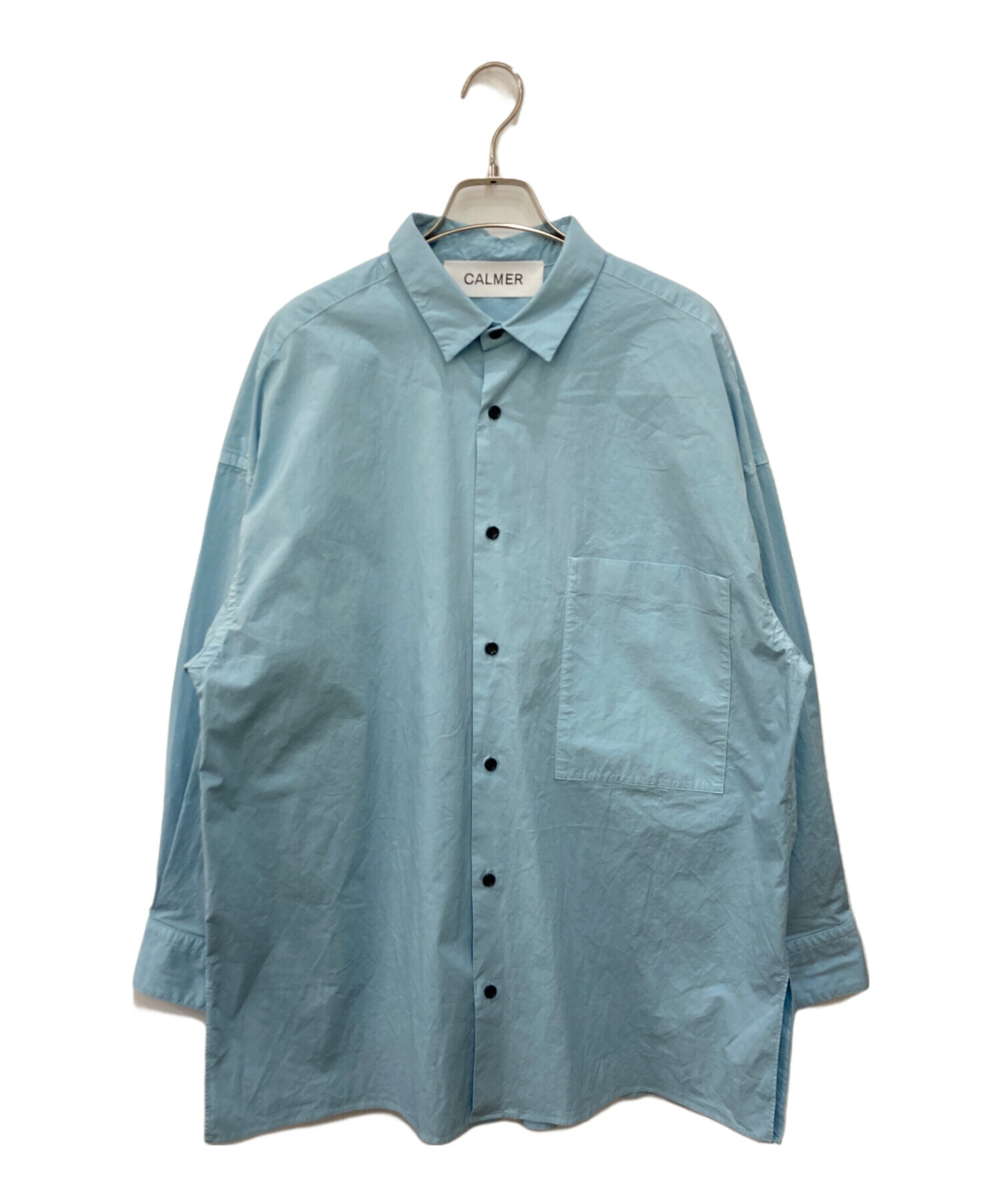 中古・古着通販】calmer (カルメール) ナチュラルダイBIGシャツ ブルー 
