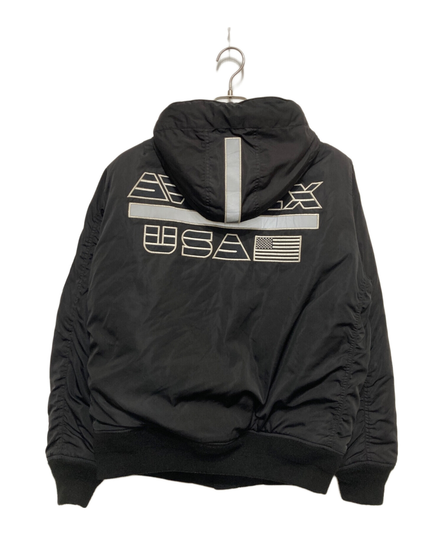 AVIREX フライトジャケット L ブラック 中古・古着通販】AVIREX (アヴィレックス) 中綿フライトジャケット