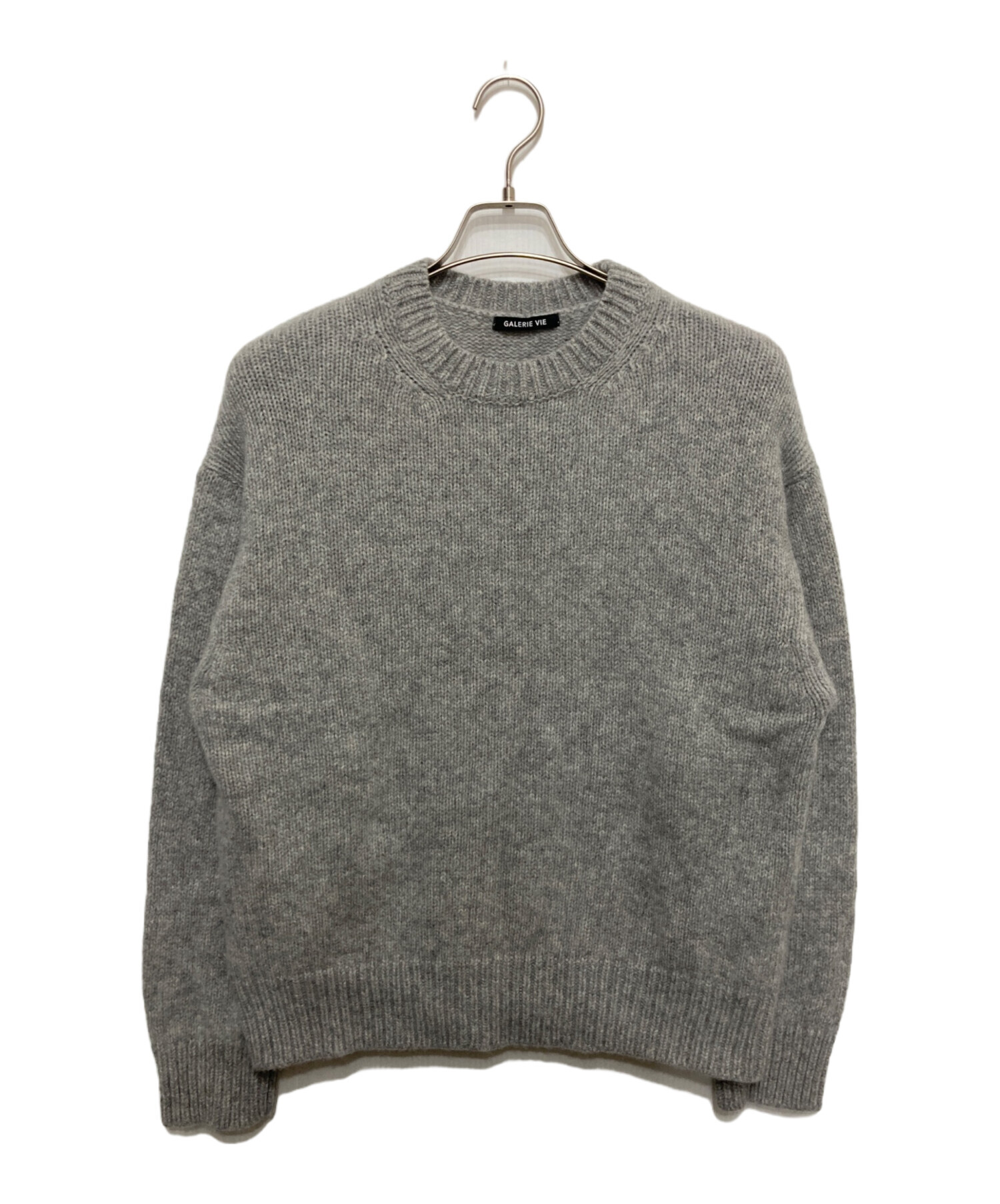美品　GALERIE VIE ファインウール　クルーネックニット　S　グレー⭐︎ 中古・古着通販】GALERIE VIE (ギャルリーヴィー) ファインウール