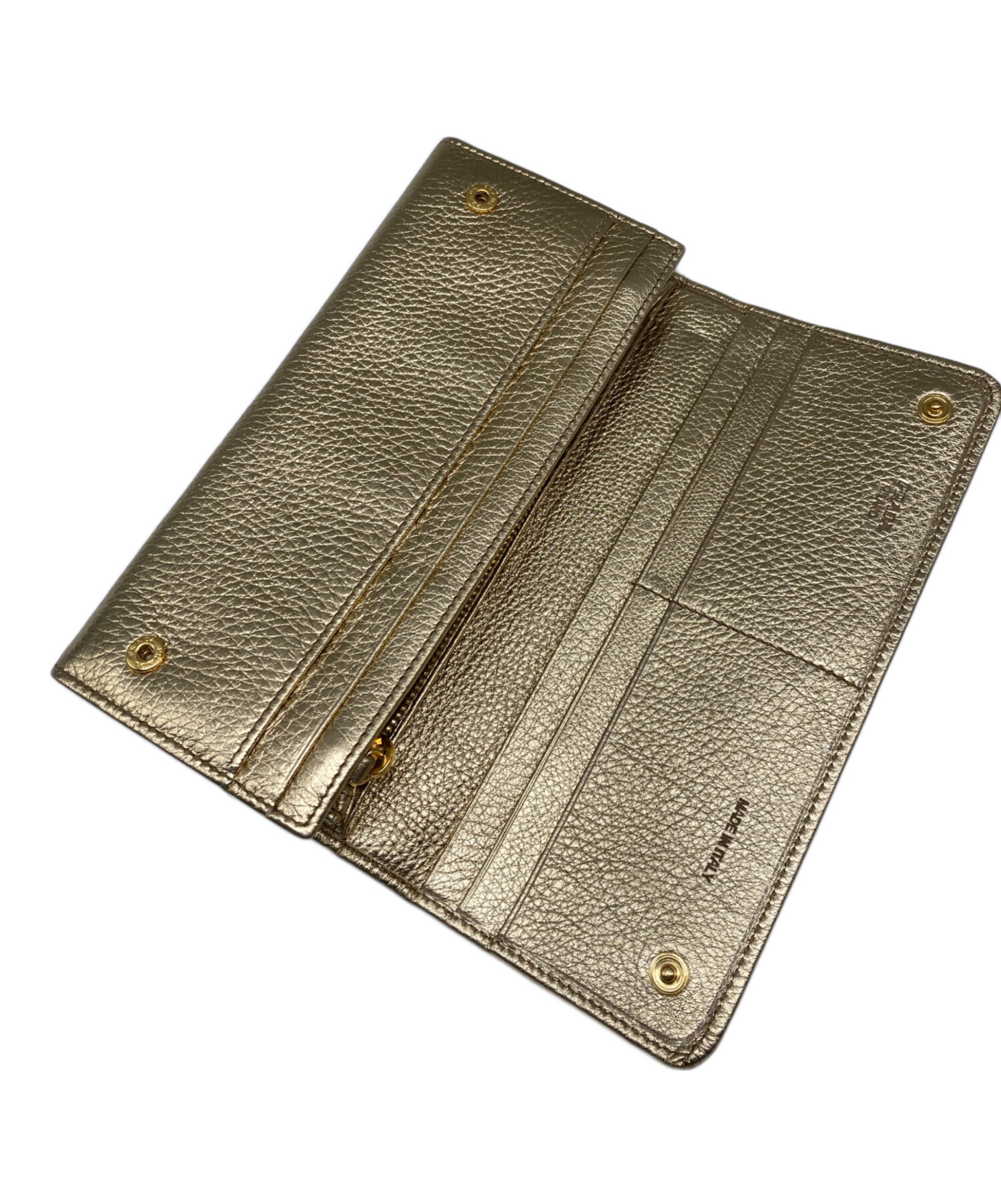 PRADA ゴールド 二つ折り財布 中古 中古・古着通販】PRADA (プラダ) 長財布 ゴールド｜ブランド・古着通販