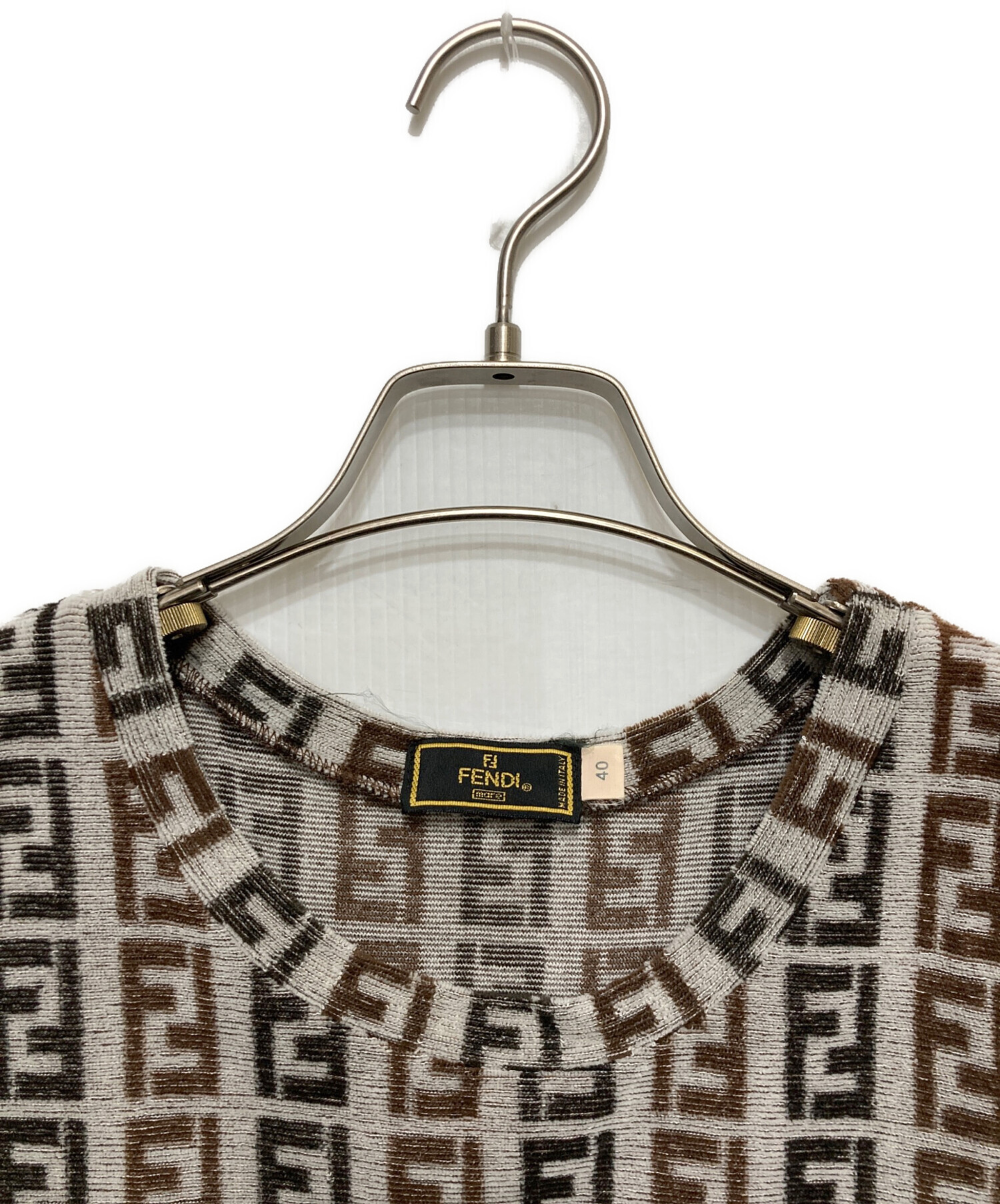 中古・古着通販】FENDI (フェンディ) パイル地ズッカ柄ワンピース