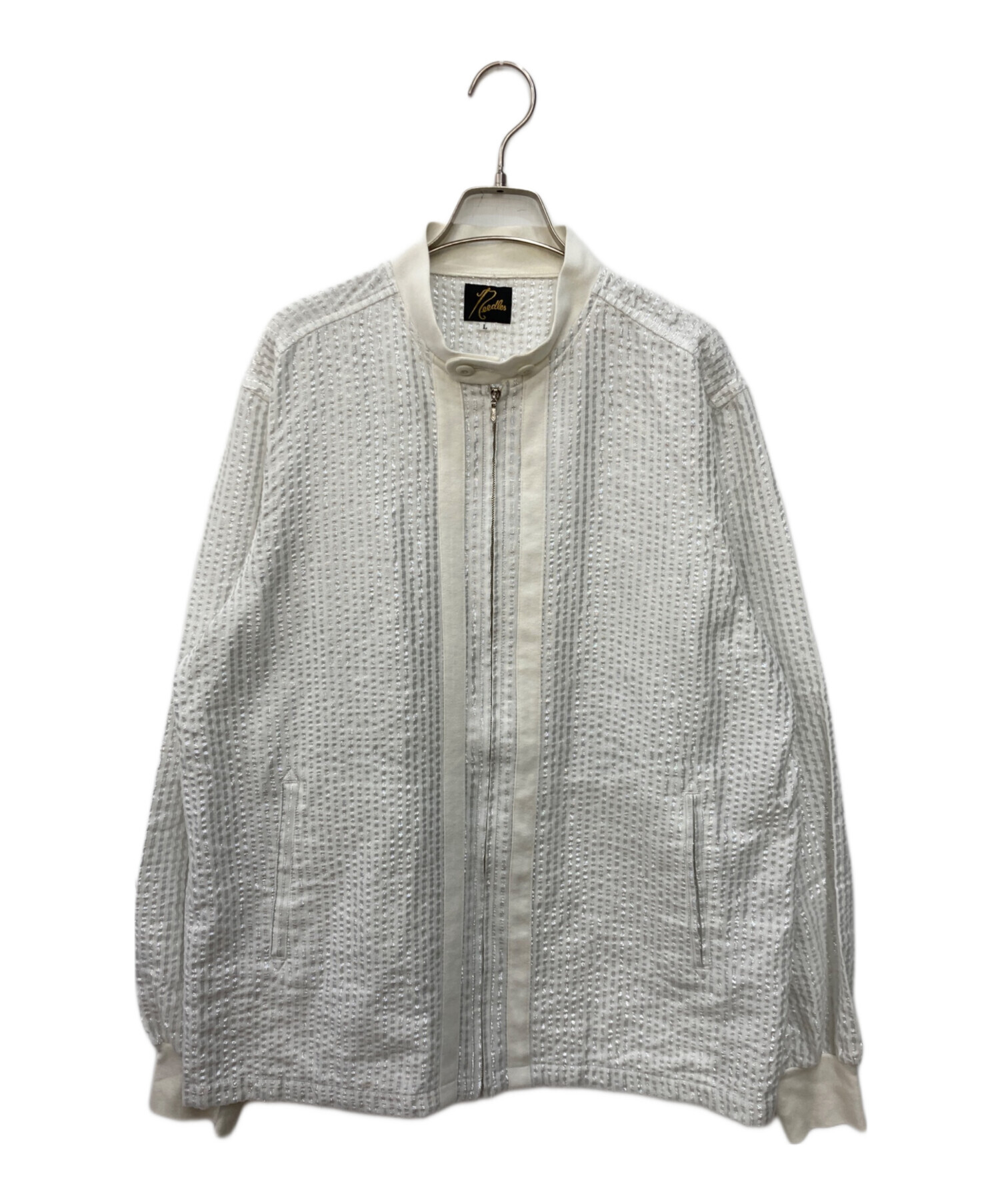 Needles ジップアップブルゾン 中古・古着通販】Needles (ニードルズ) ジップアップブルゾン ホワイト