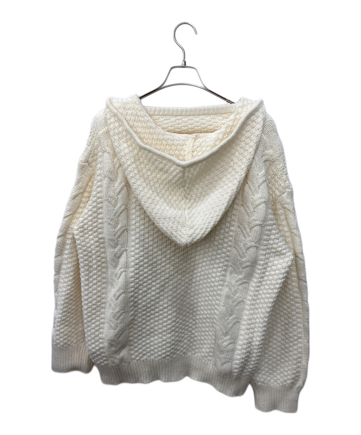 Darich ケーブルDDロゴVネックニットフーディ アイボリー ダーリッチ Darich ケーブルDDロゴVネックニットフーディ （アイボリー