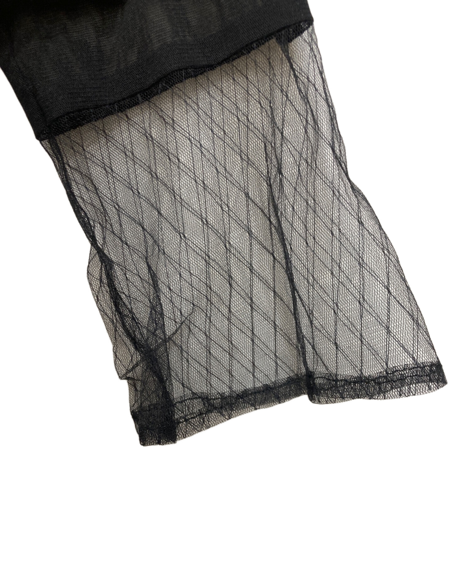 中古・古着通販】callarus (カラス) 黒のレースシースルードレス