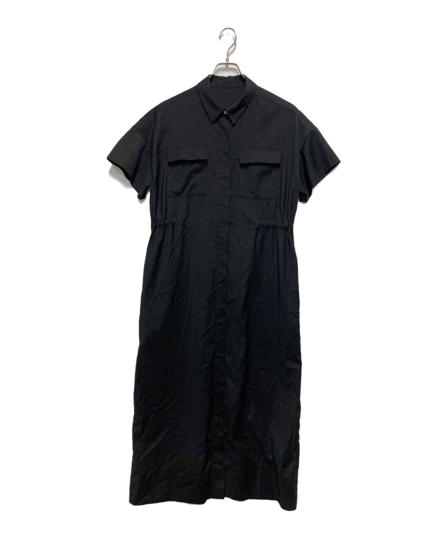 中古・古着通販】SOEJU (ソージュ) ロングシャツワンピース ブラック