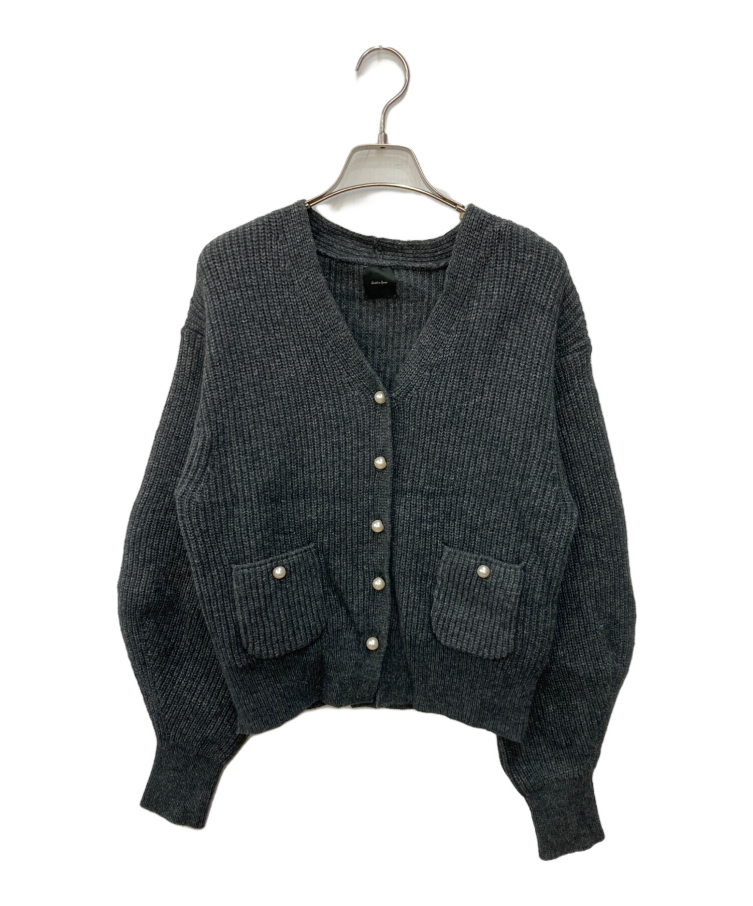 Spick & Span - 新品同様 24AW Spick & Span スピックアンドスパン パール畦ニットカーディガン グレー レディース 古着 中古 USED 中古・古着通販】Spick and Span (スピックアンドスパン) パール畦