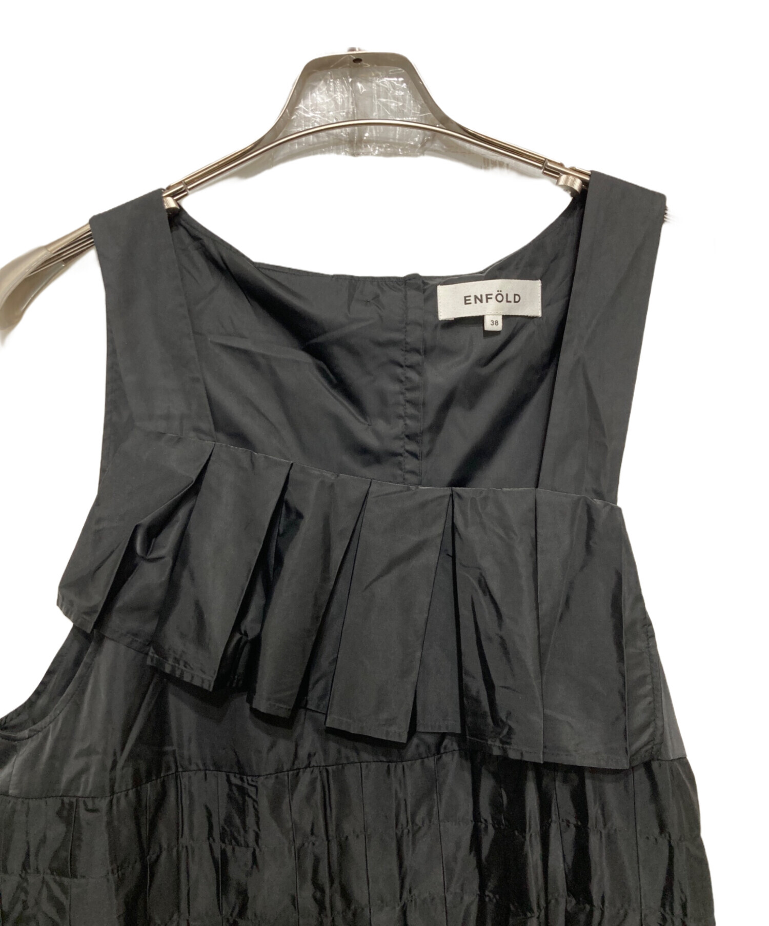 中古・古着通販】ENFOLD (エンフォルド) PLEATS JUMPER-SKIRT ブラック