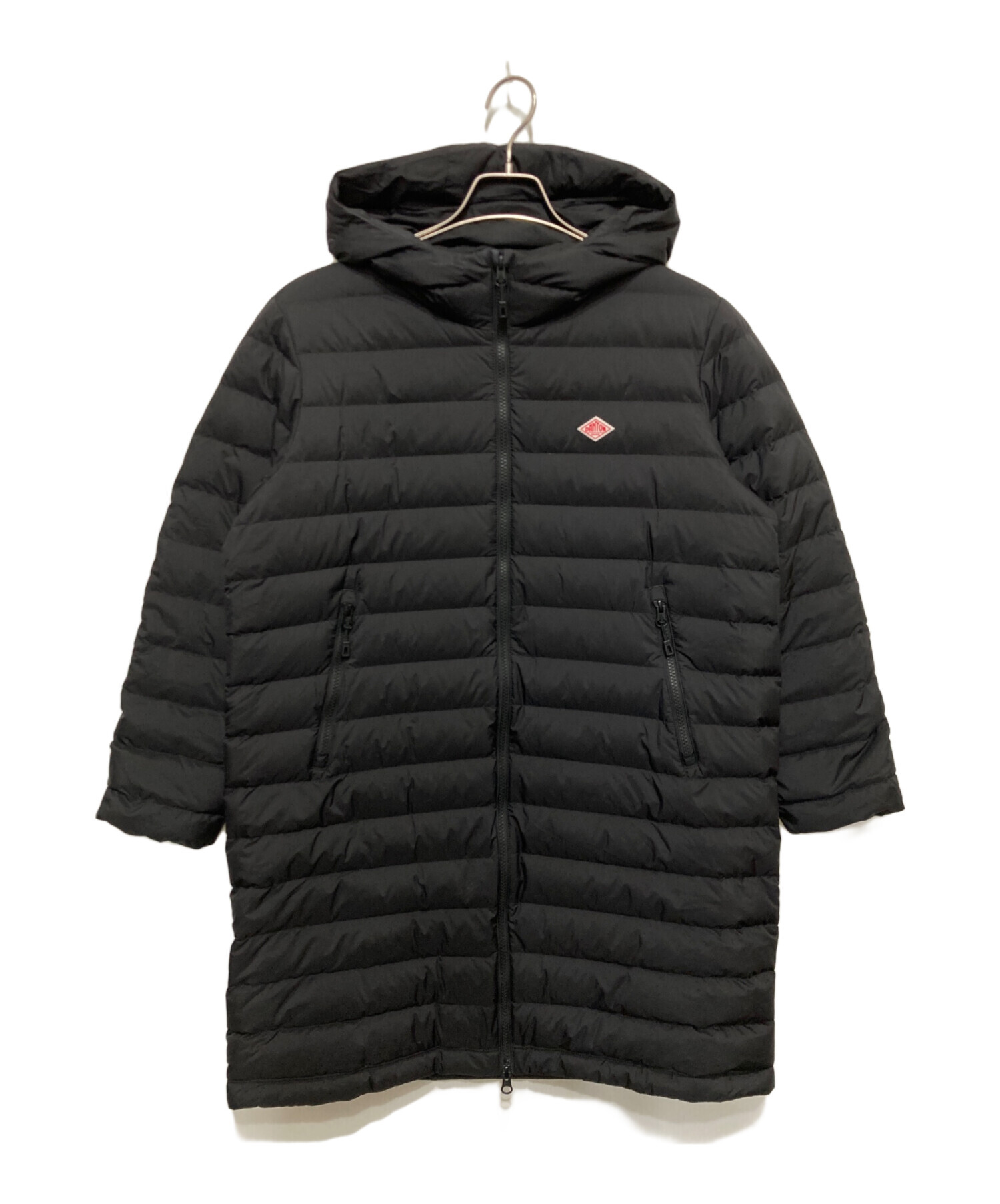 DANTONダントン　ダントン ナイロンフードコート ブラック XL 中古・古着通販】DANTON (ダントン) NYLON TAFFETA MIDDLE DOWN HOODED