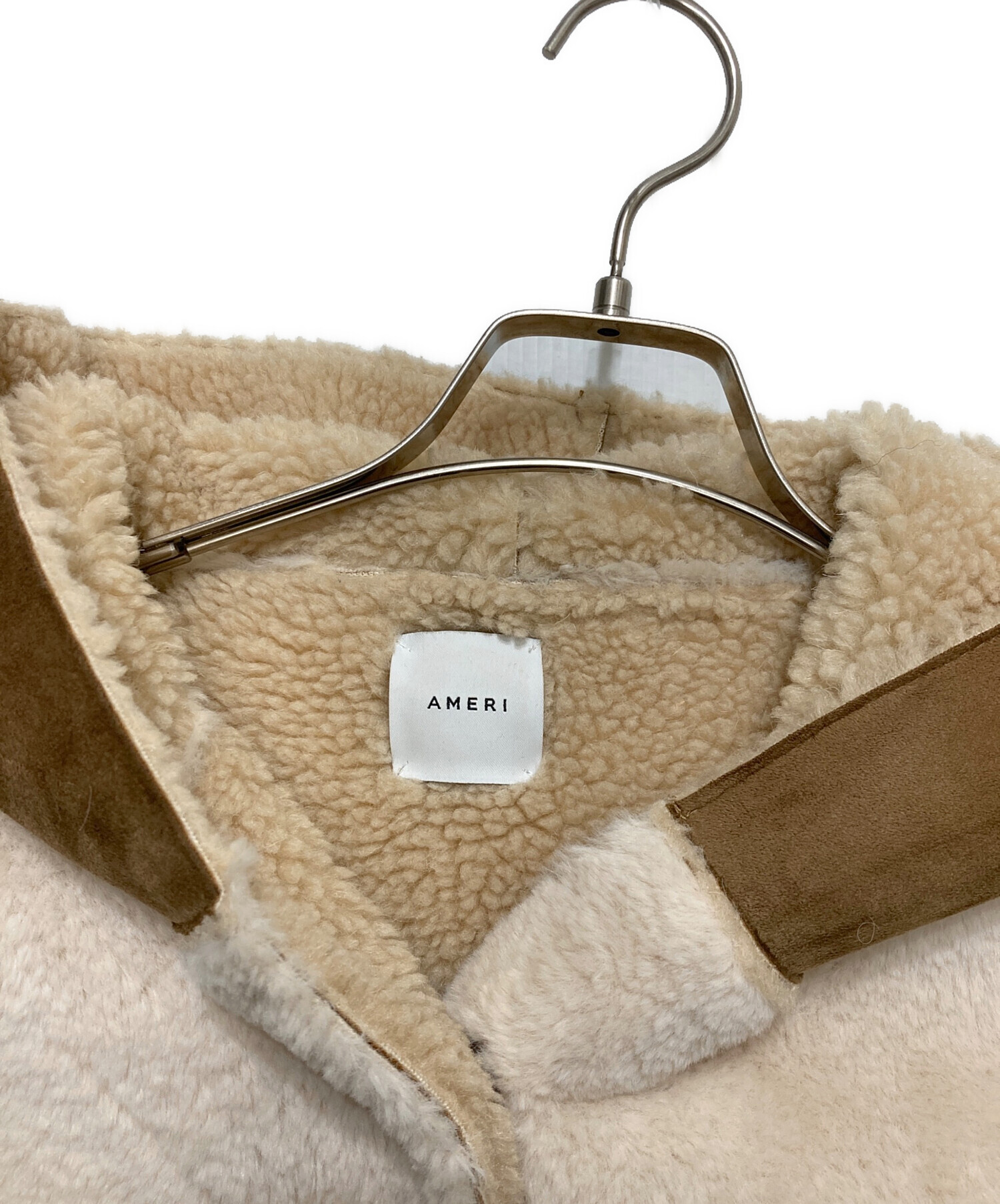中古・古着通販】AMERI (アメリ) FUR DOCKING MOUTON COAT アイボリー 