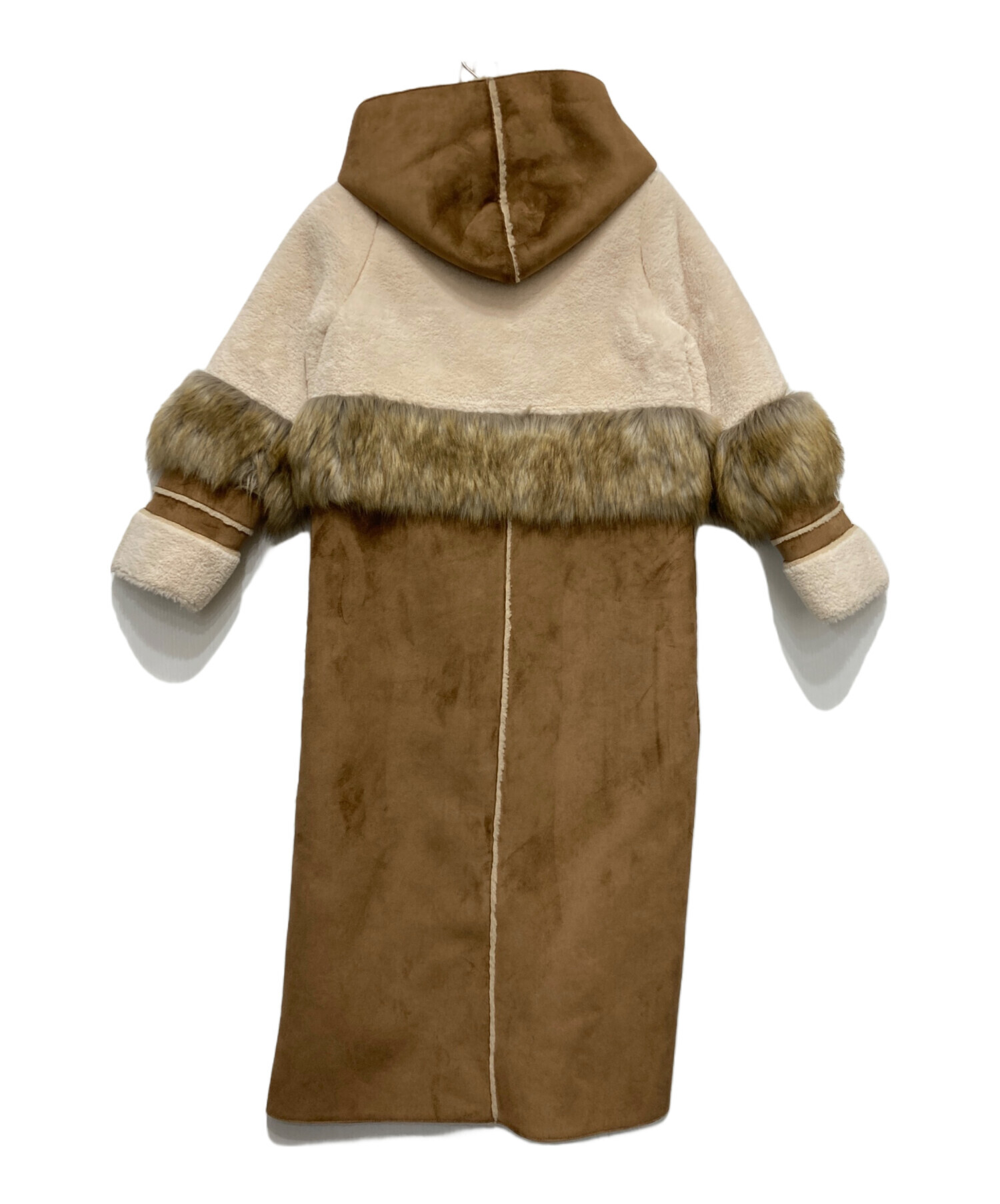 中古・古着通販】AMERI (アメリ) FUR DOCKING MOUTON COAT アイボリー 
