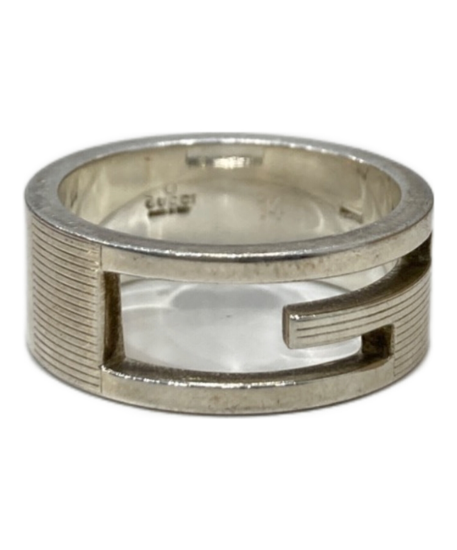 【希少】GUCCI グッチ ヴィンテージ　リング　14号 中古・古着通販】GUCCI (グッチ) ブランデッドGリング シルバー サイズ