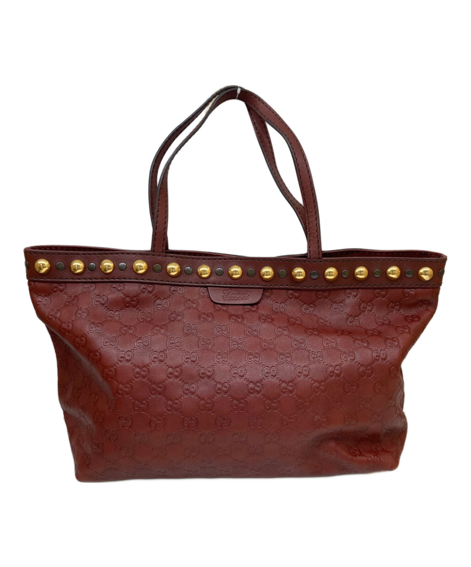 中古・古着通販】GUCCI (グッチ) スタッズ付きトートバッグ レッド