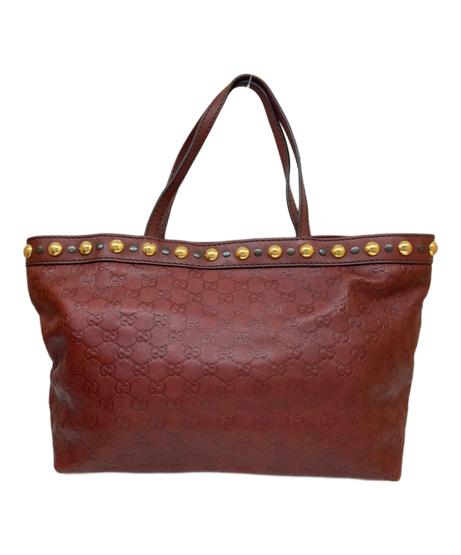 中古・古着通販】GUCCI (グッチ) スタッズ付きトートバッグ レッド 