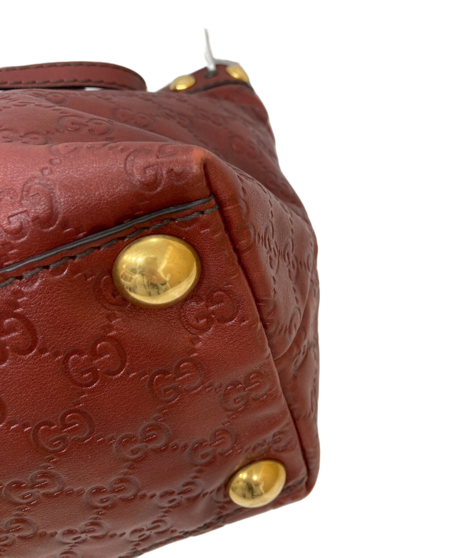 中古・古着通販】GUCCI (グッチ) スタッズ付きトートバッグ レッド 