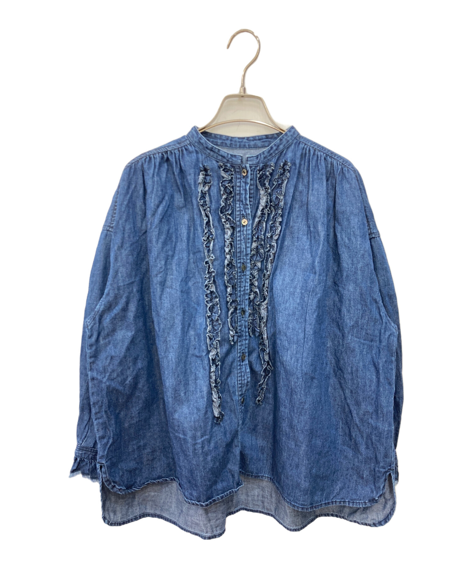 中古・古着通販】nest Robe (ネストローブ) ダンガリーフリルシャツ 