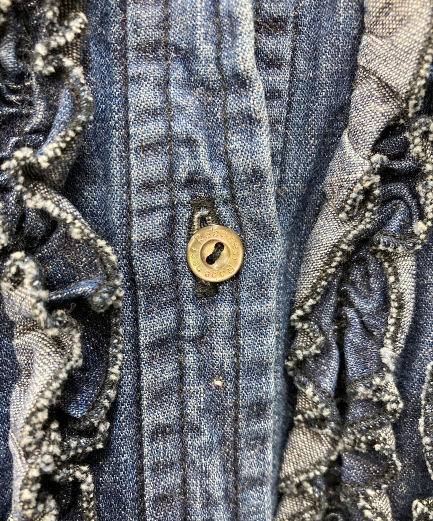 中古・古着通販】nest Robe (ネストローブ) ダンガリーフリルシャツ 