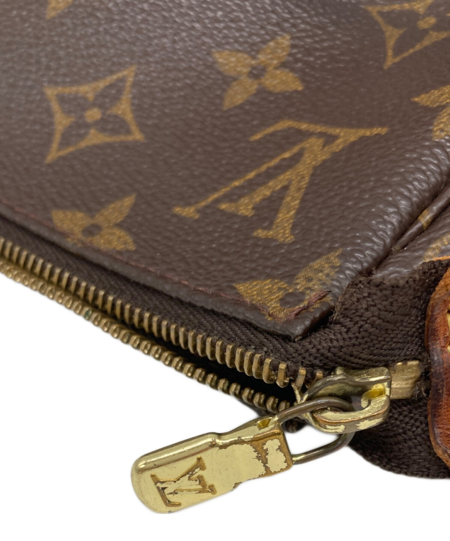 Louis Vuitton ブラウンレザーポーチ ルイ・ヴィトン ブラウンレザーポーチ 中古・古着通販】LOUIS VUITTON