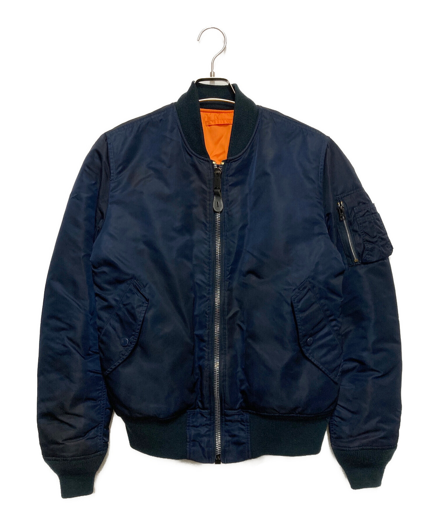 中古・古着通販】ALPHA (アルファ) MA-1ジャケット ネイビー サイズ:Ⅿ