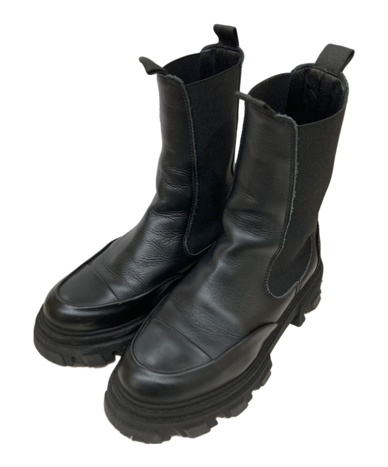 中古・古着通販】Ganni (ガニー) CLEATED MID CHELSEA BOOT ブラック