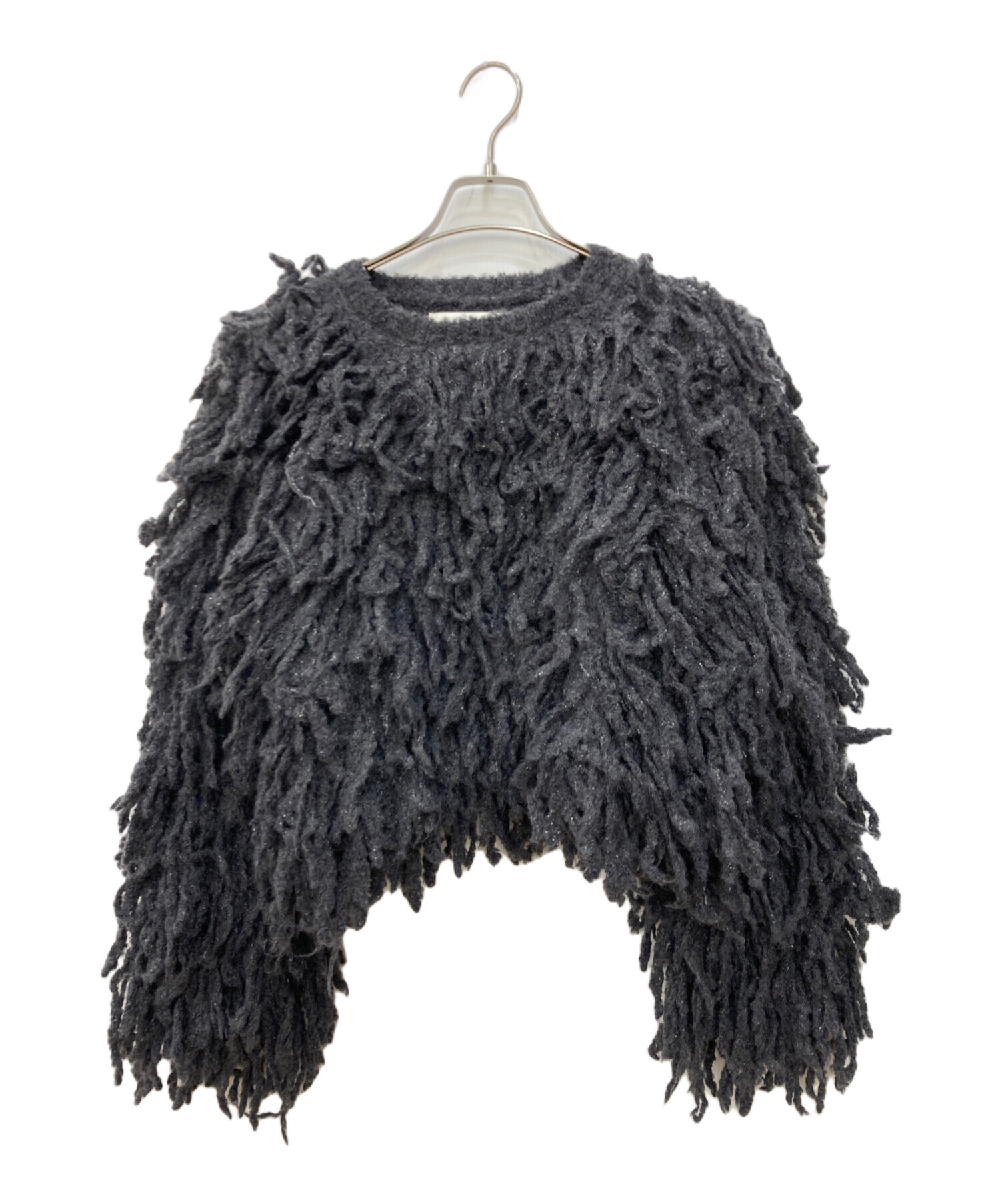 中古・古着通販】anuke (アンヌーク) Loop Fringe Knit グレー サイズ 