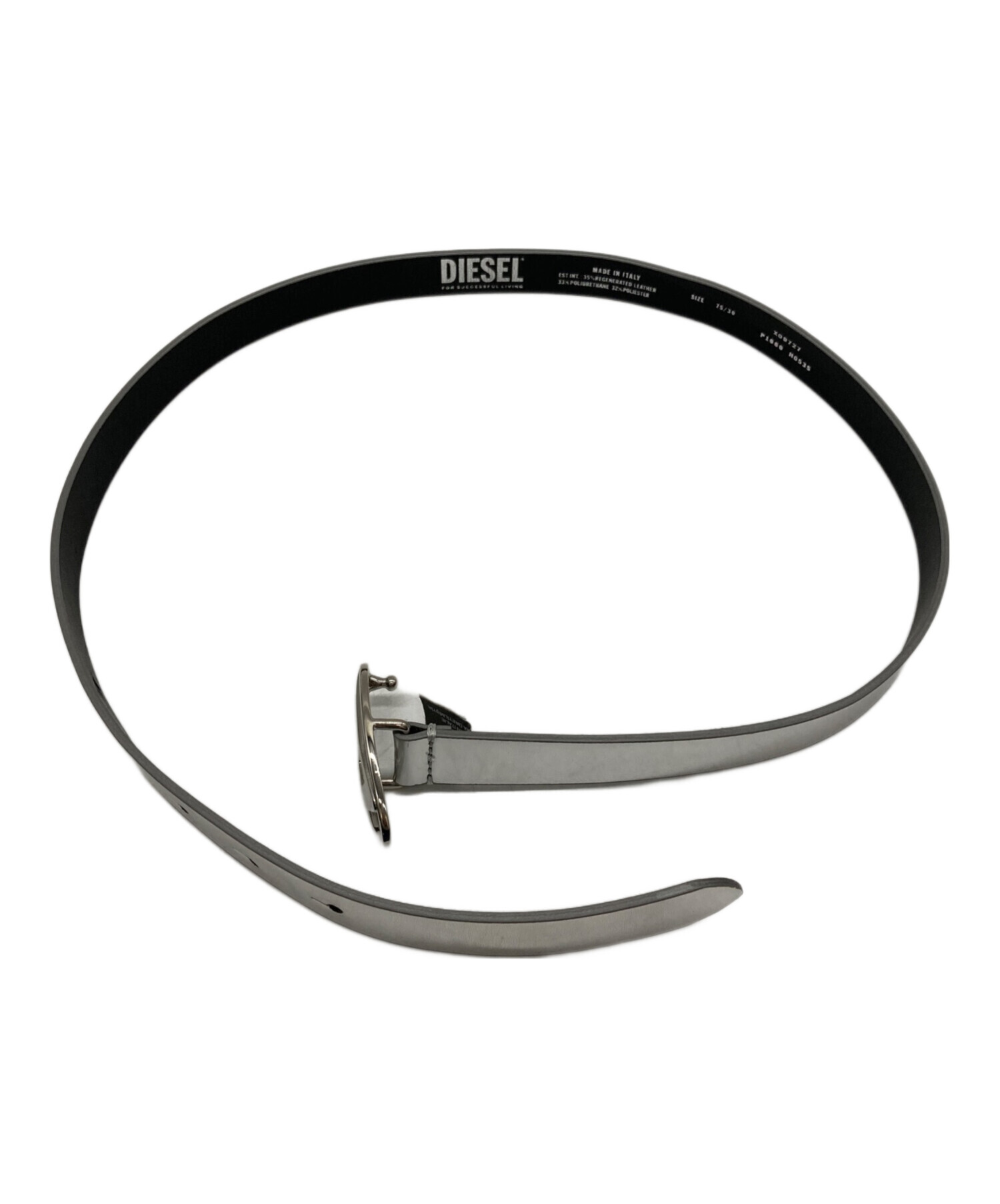 中古・古着通販】DIESEL (ディーゼル) ロゴベルト シルバー サイズ:75