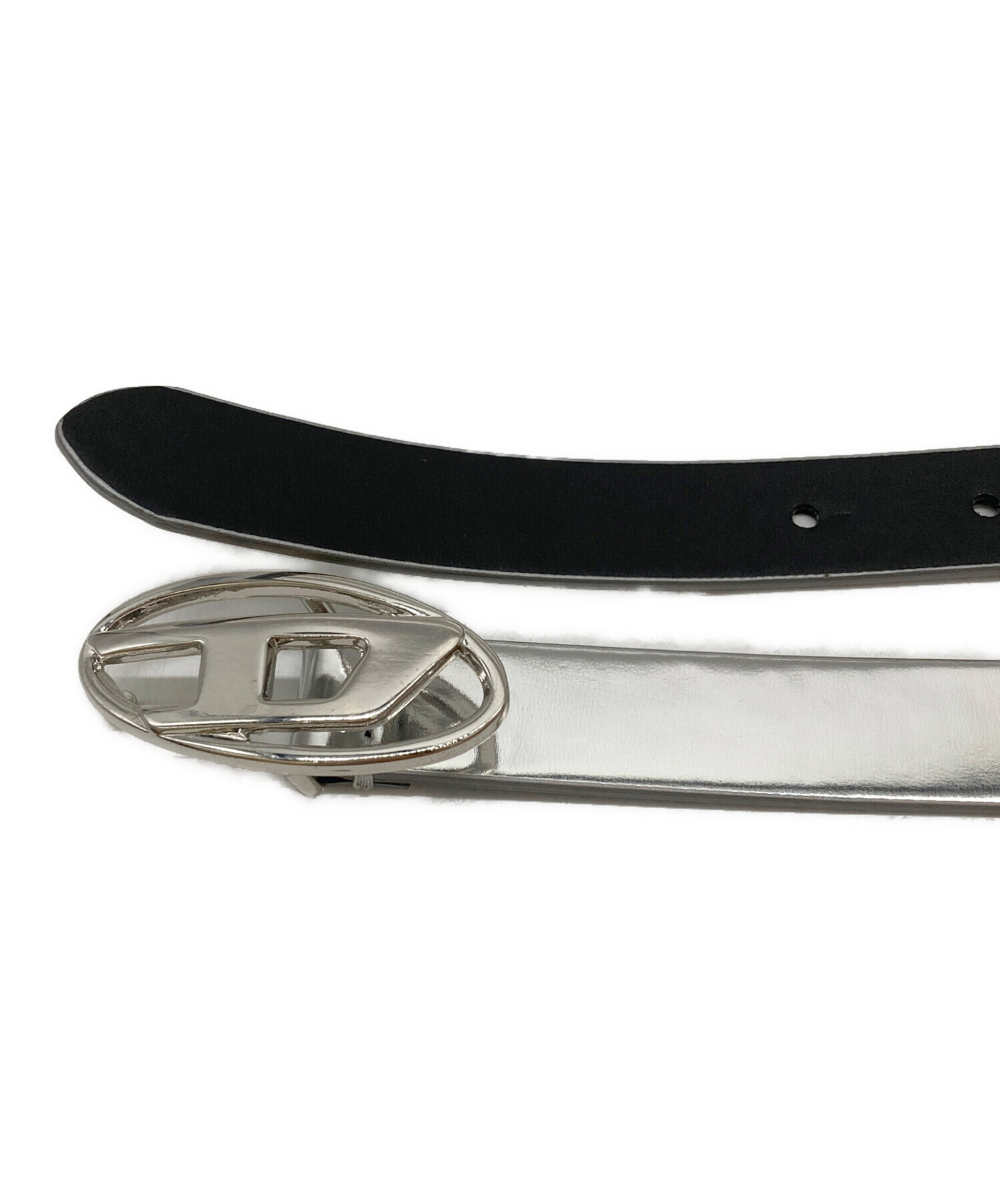 中古・古着通販】DIESEL (ディーゼル) ロゴベルト シルバー サイズ:75