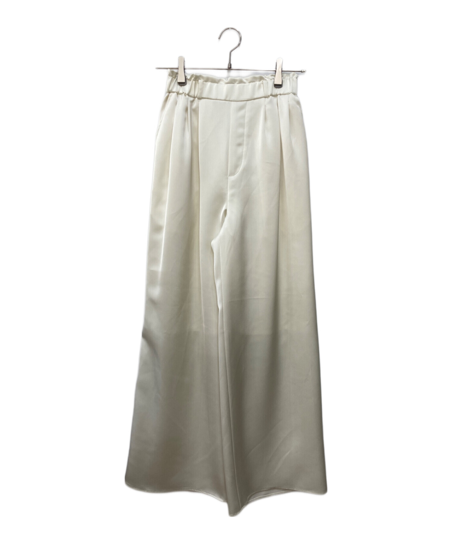 中古・古着通販】ELLIE (エリー) サテンワイドパンツ アイボリー