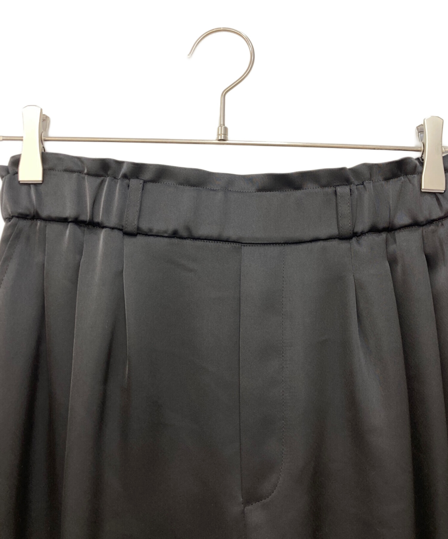 中古・古着通販】ELLIE (エリー) サテンワイドパンツ ブラック サイズ