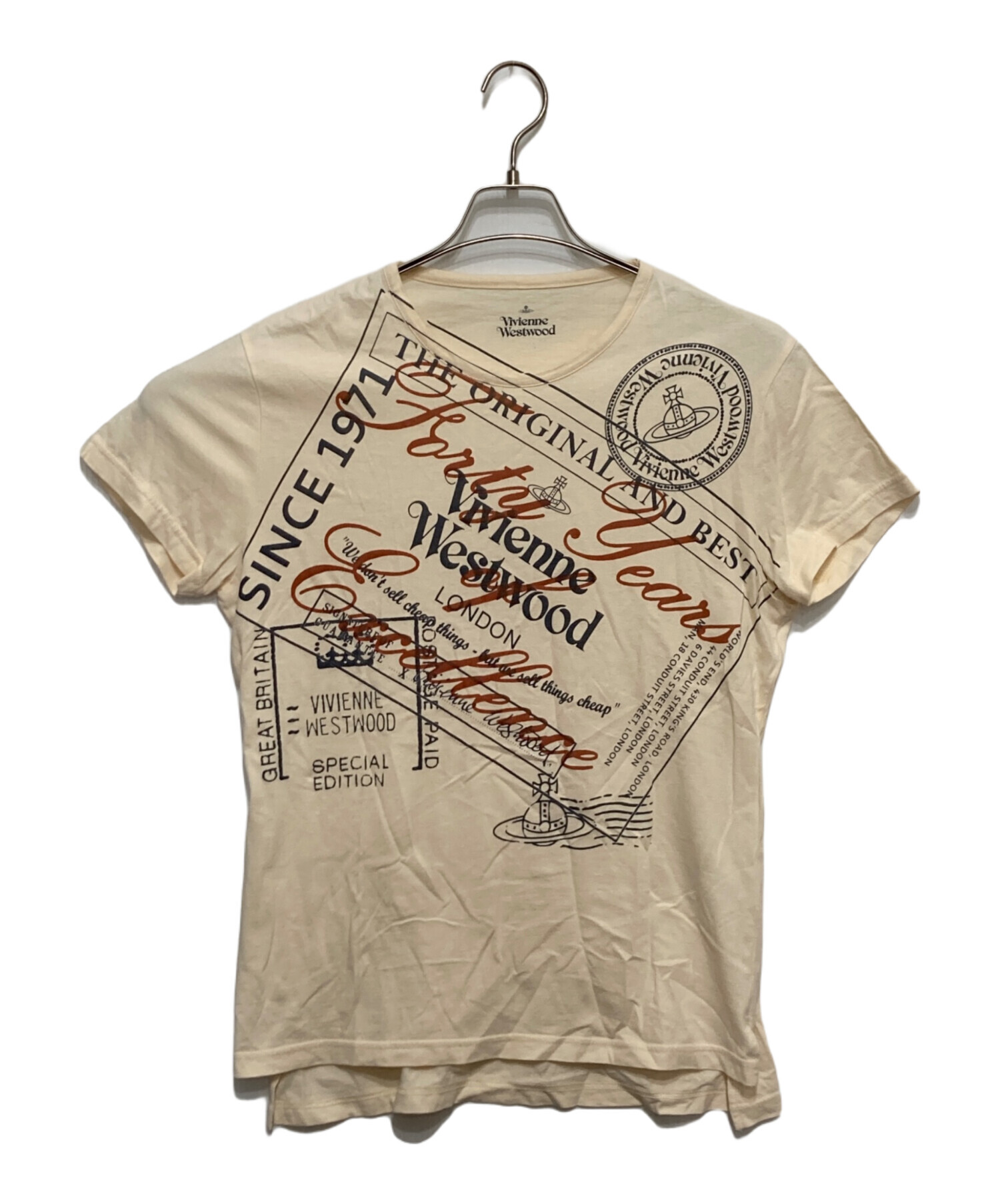 ヴィヴィアンウエストウッド ゴールドレーベル ベージュ系変形シャツ 