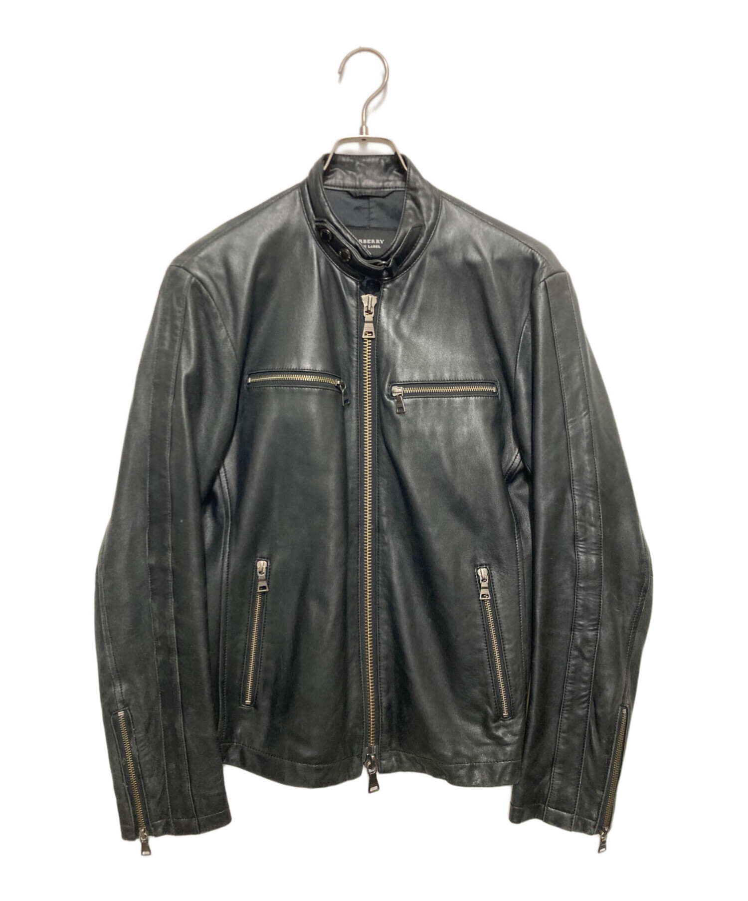 バーバリーブラックレーベル/レザージャケット/ブラウン/ファー/本革